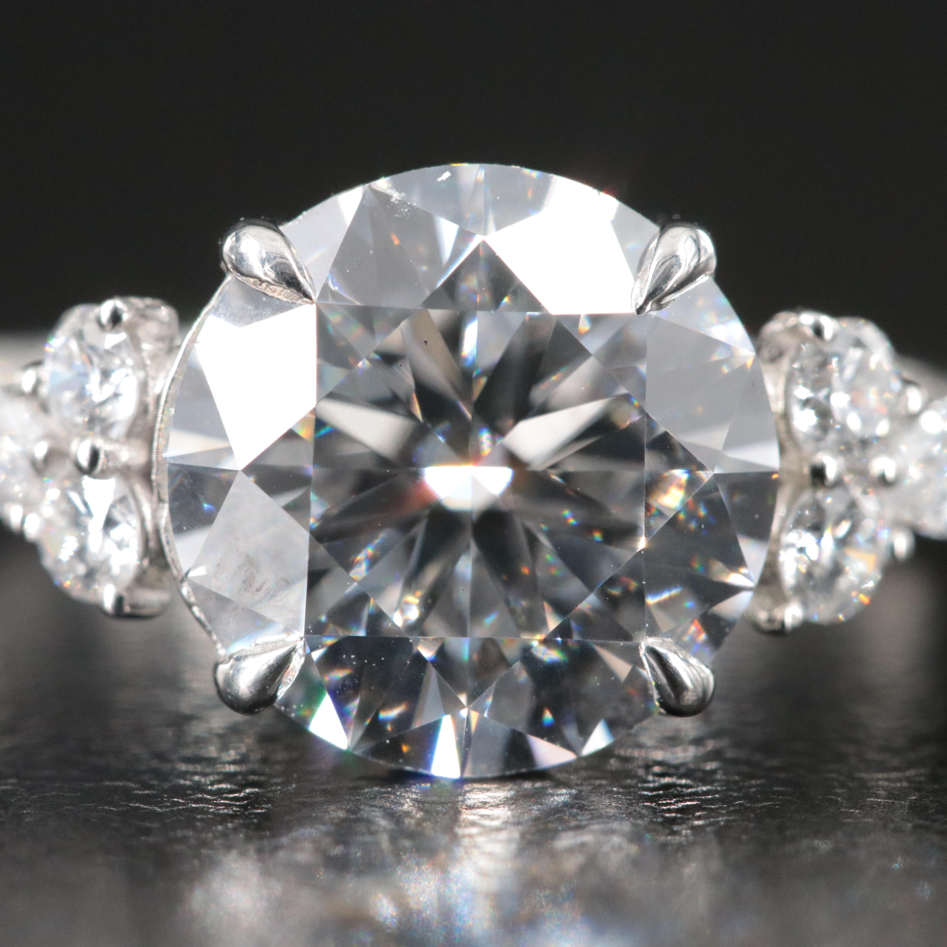 Platinum 3.19 CTW Lab Grown Diamond Ring with IGI Report