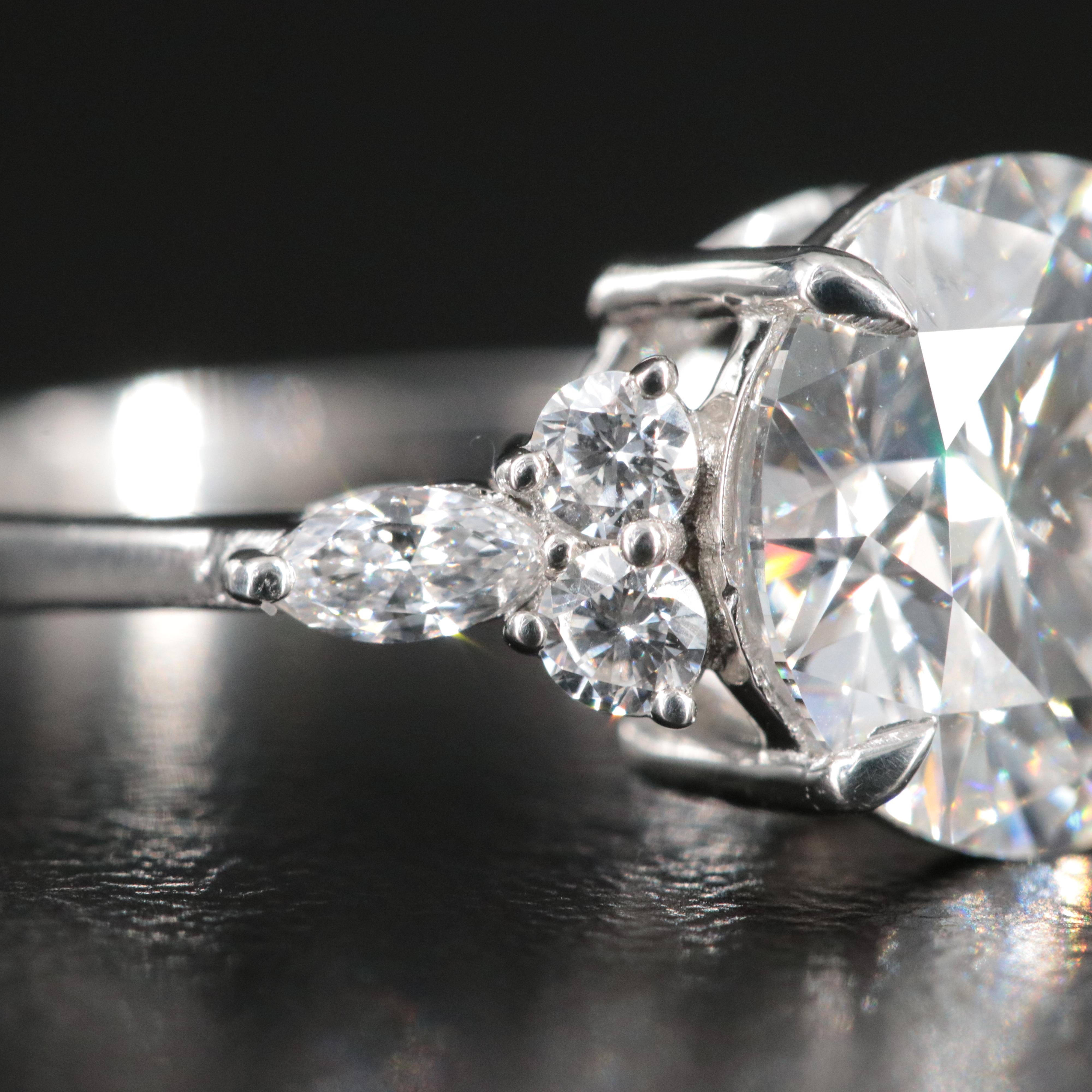 Platinum 3.19 CTW Lab Grown Diamond Ring with IGI Report