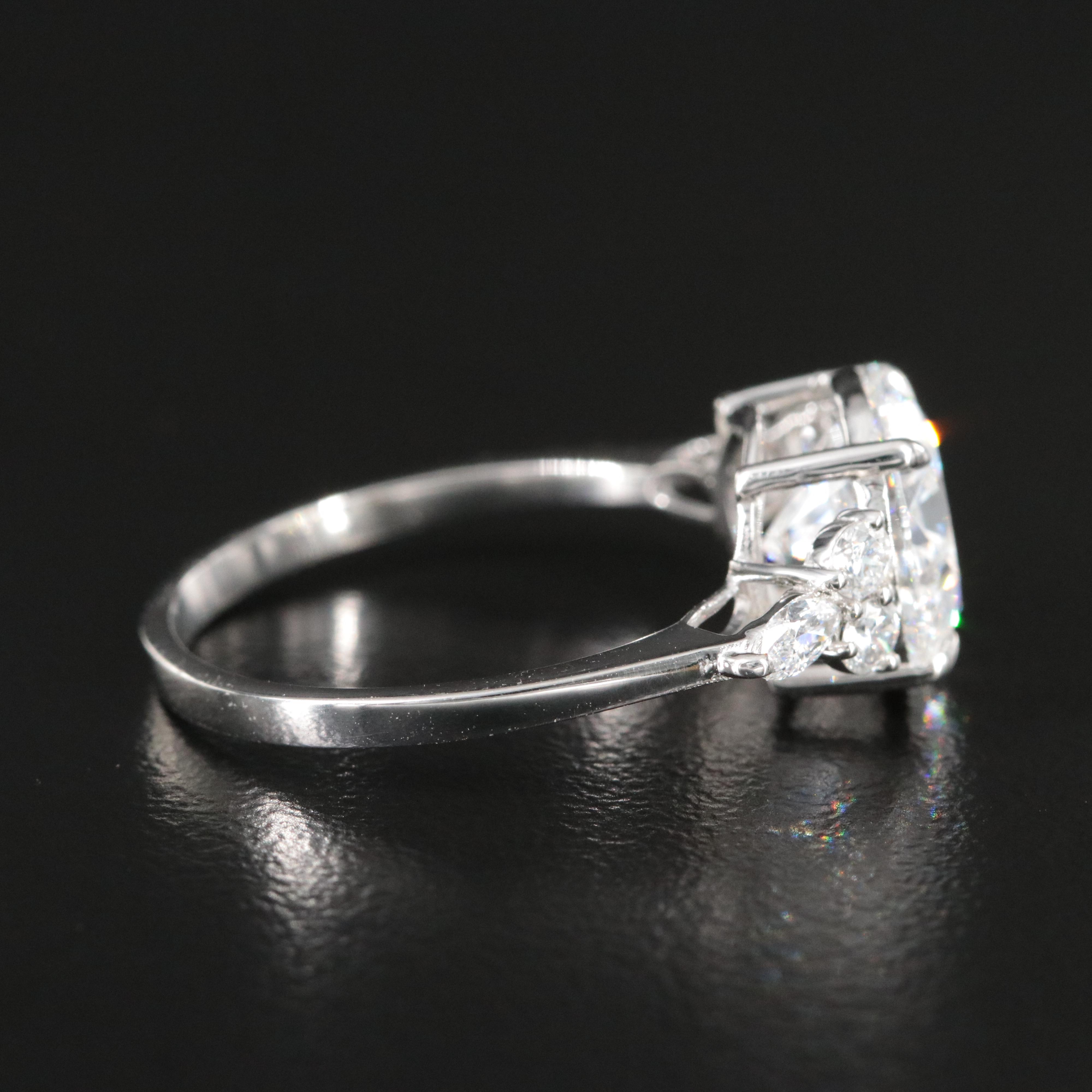 Platinum 3.19 CTW Lab Grown Diamond Ring with IGI Report