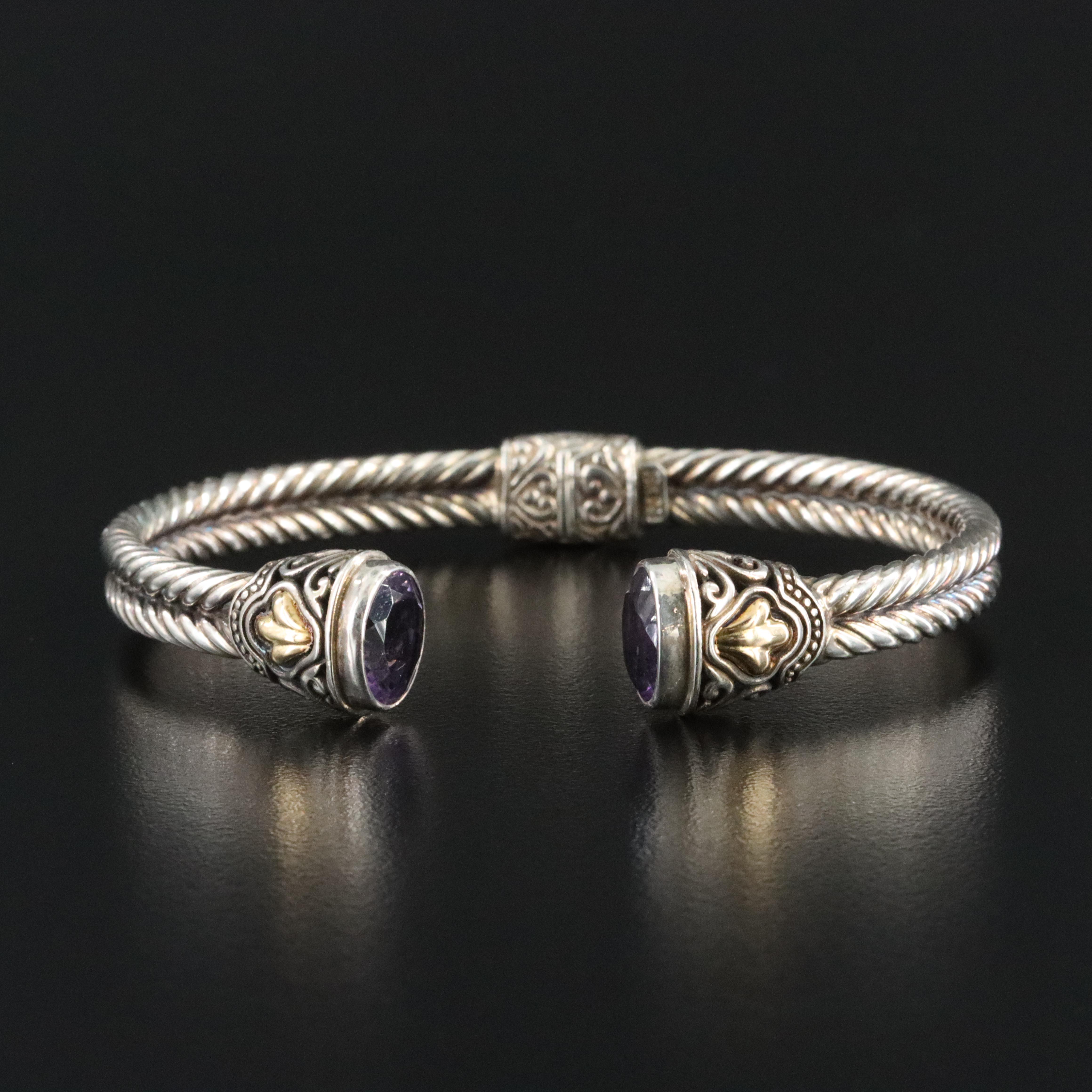 Sterling Amethyst Cuff with 18K Accents