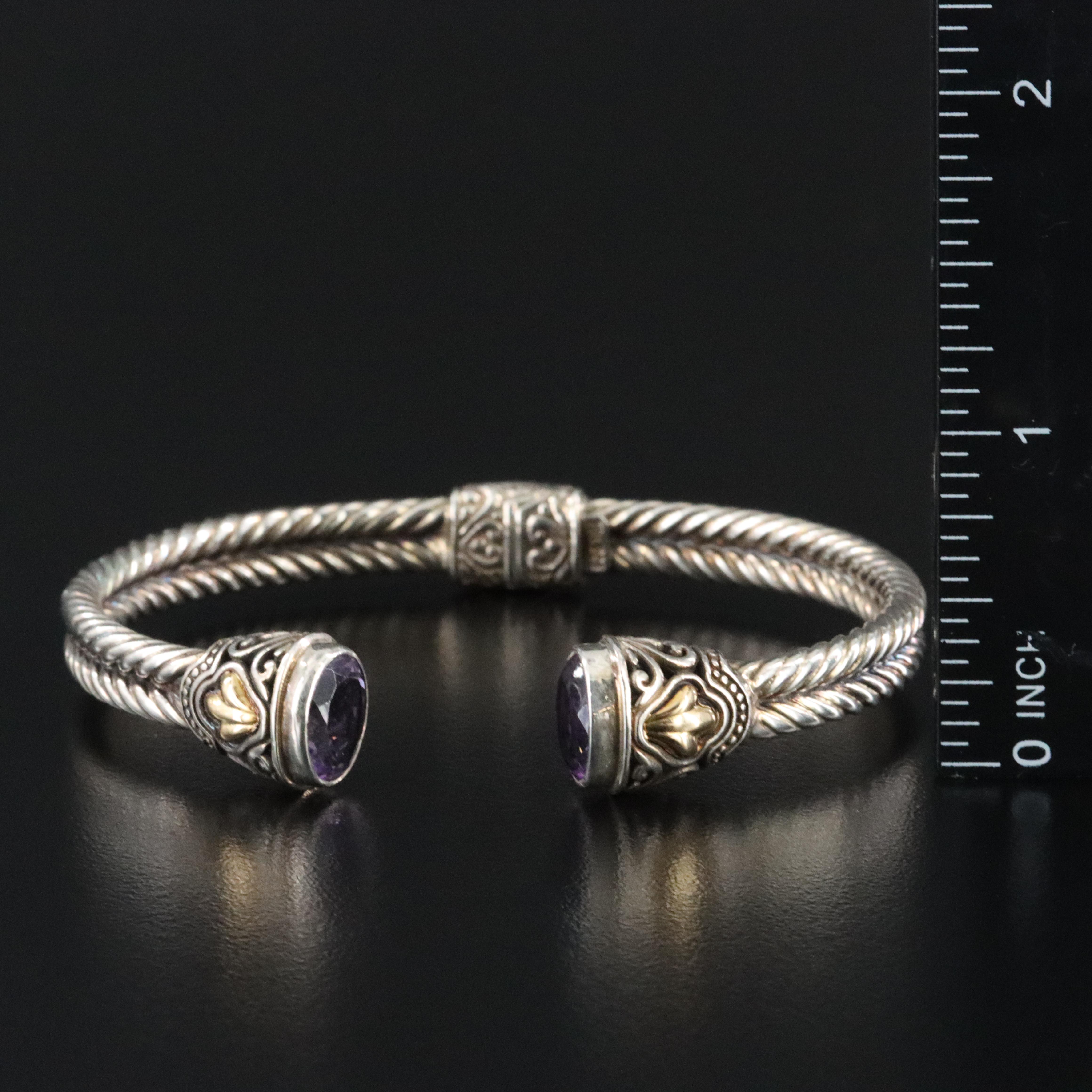 Sterling Amethyst Cuff with 18K Accents