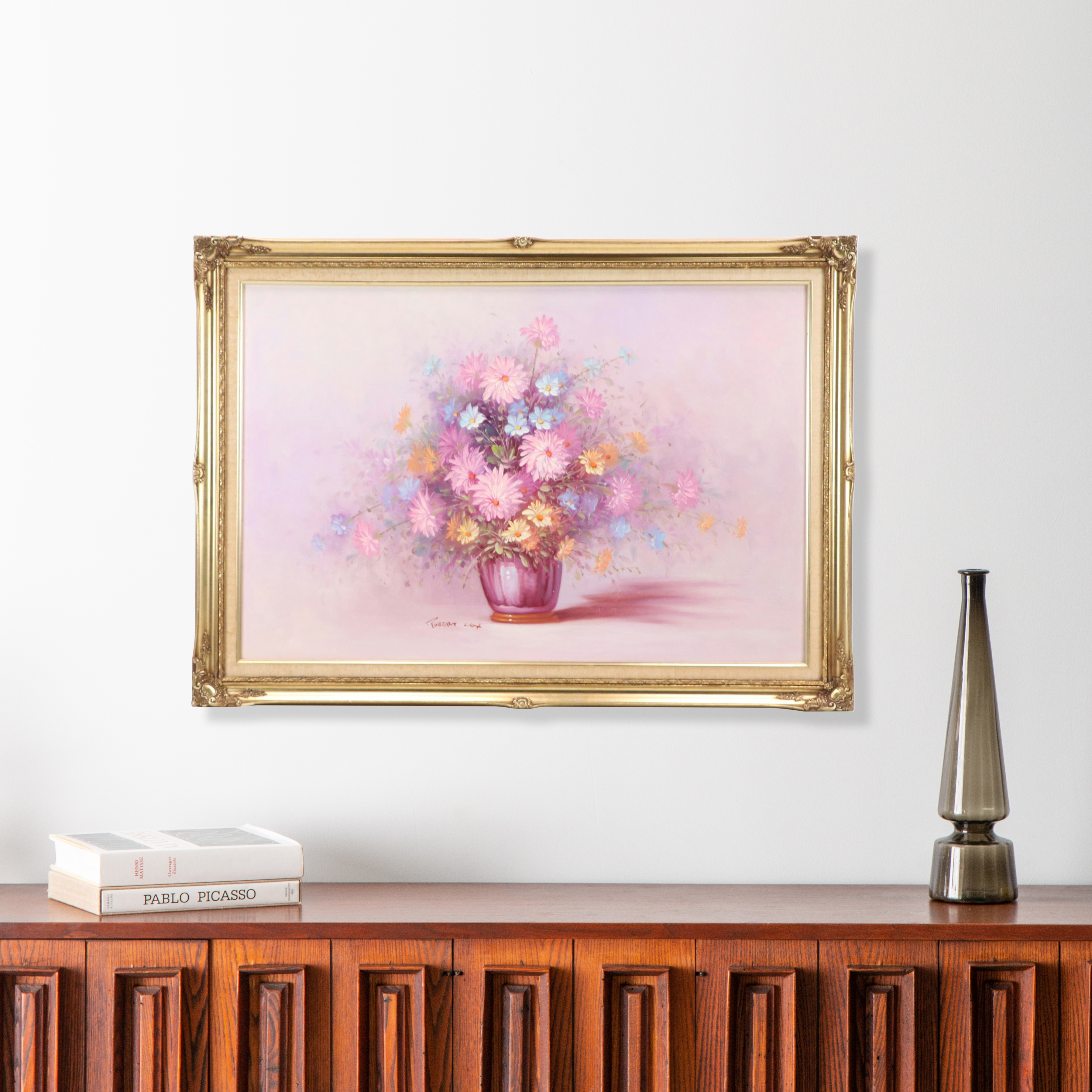 Robert Cox Floral Still Life Oil Painting with Chrysanthemums