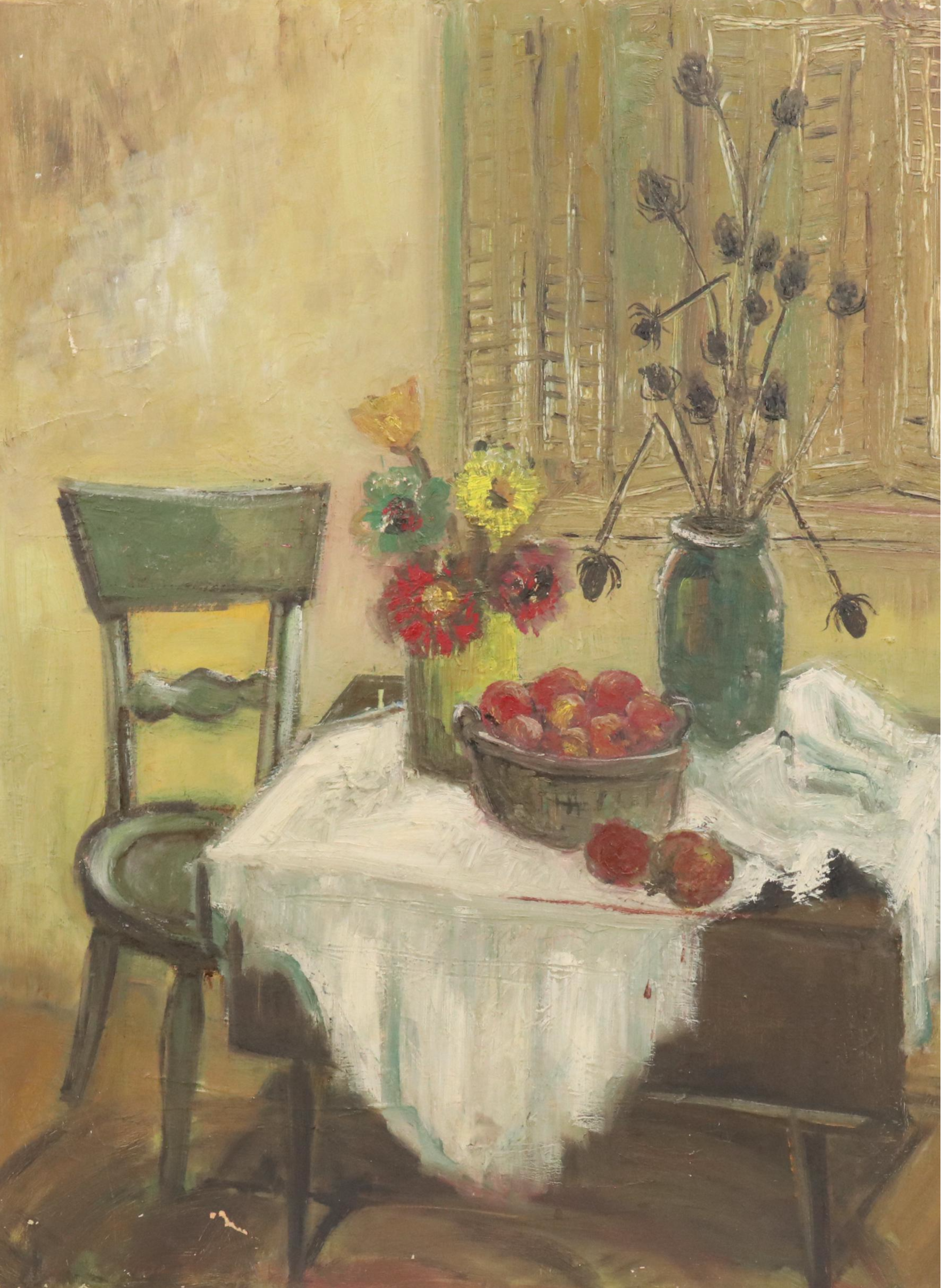 Still Life Oil Painting, Mid-Late 20th Century