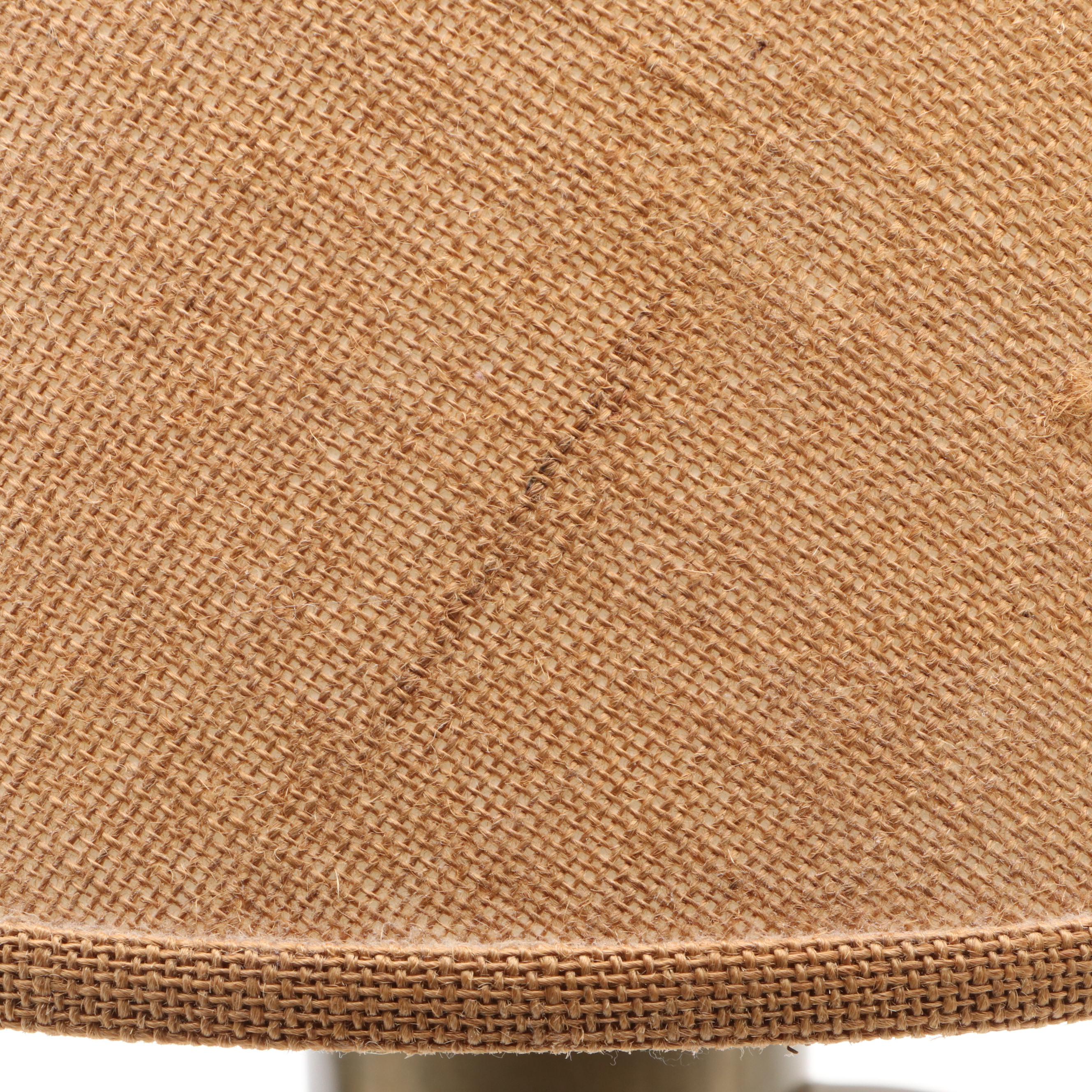 Wildwood Chinese Brass Tea Canister Table Lamp with Burlap Shade