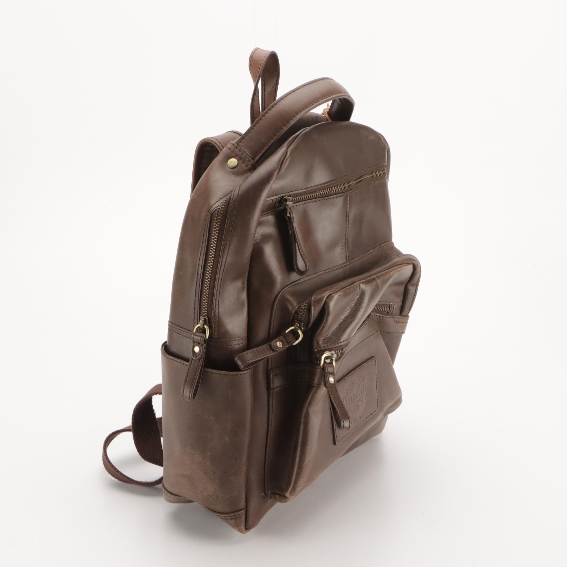 Rawlings Brown Leather Backpack and Mad Rabbit Kicking Tiger Large Two-Way Bag