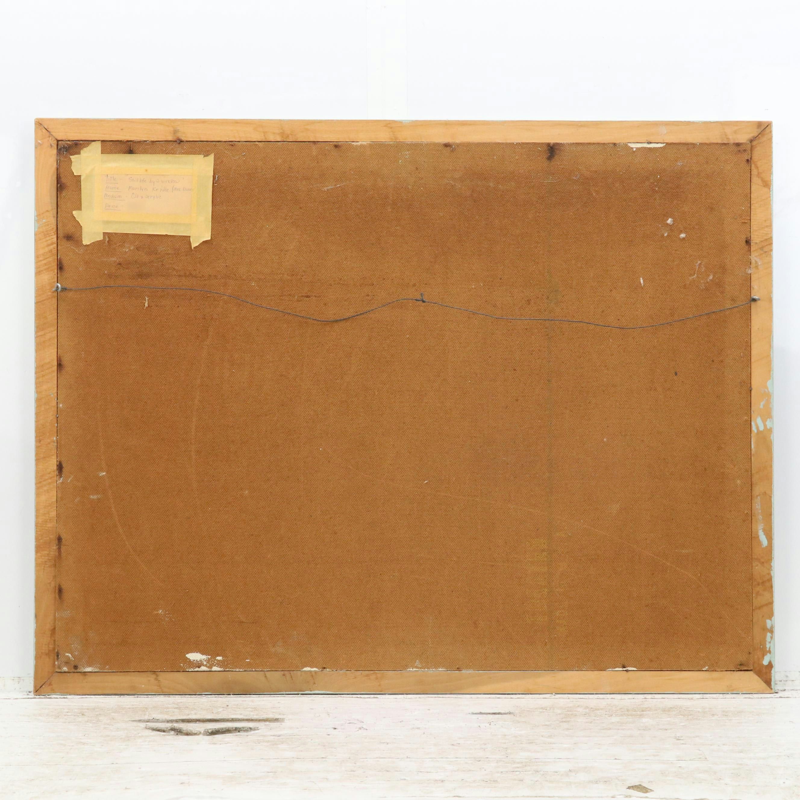 Marilyn Cramer Modern Mixed Media Painting "Still Life by a Window"