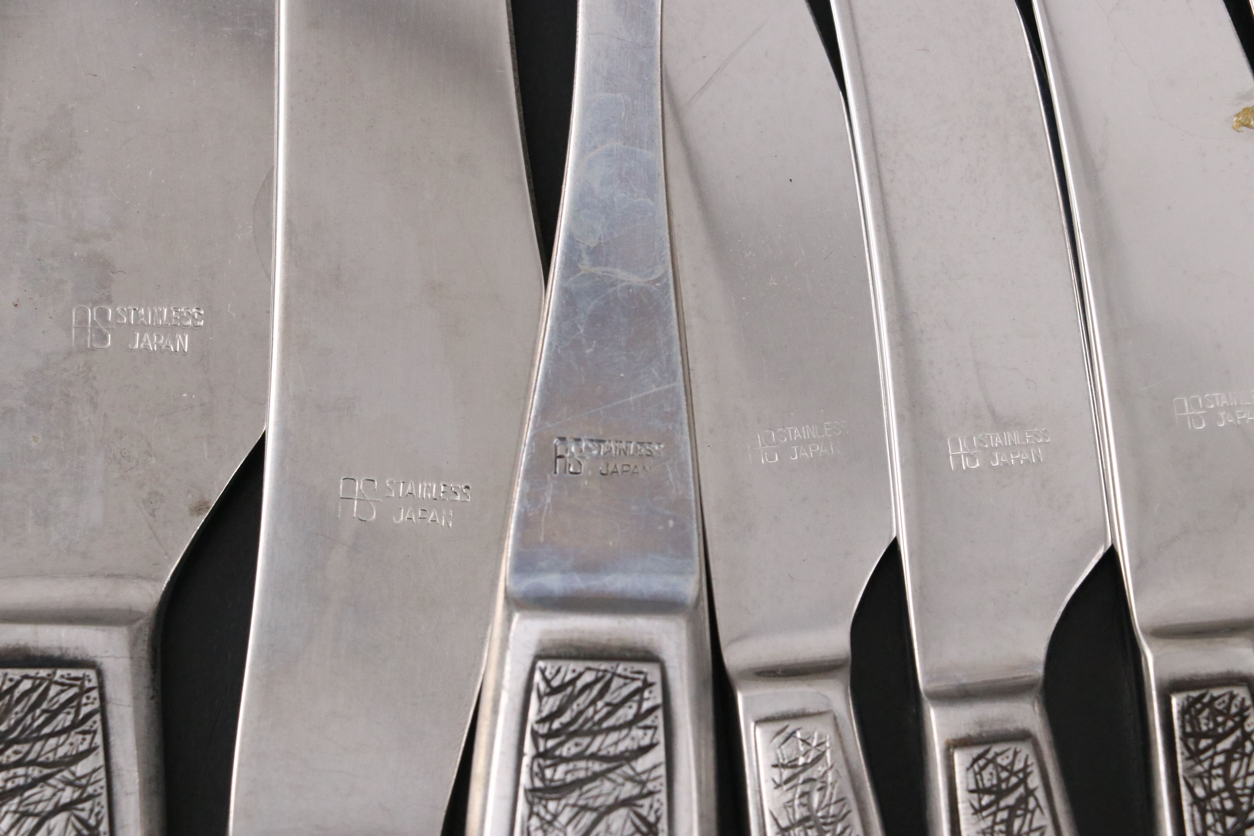 Arthur Salm "Dynasty" Stainless Steel Carving Set and Knives, Mid-Late 20th C.