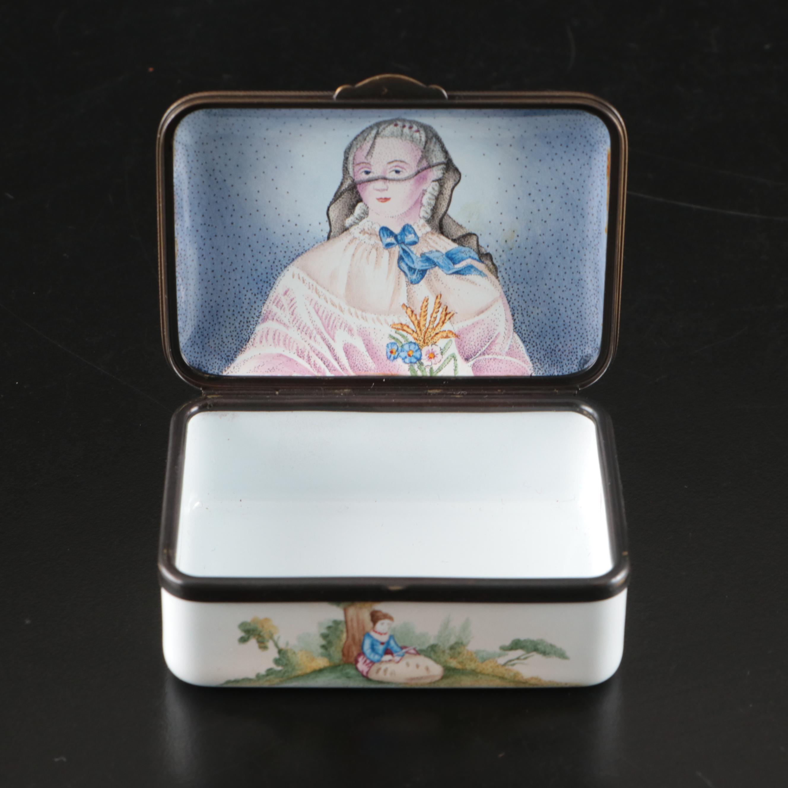 Reproductions of Historic Staffordshire Enamel Hand-Painted Decorative Boxes