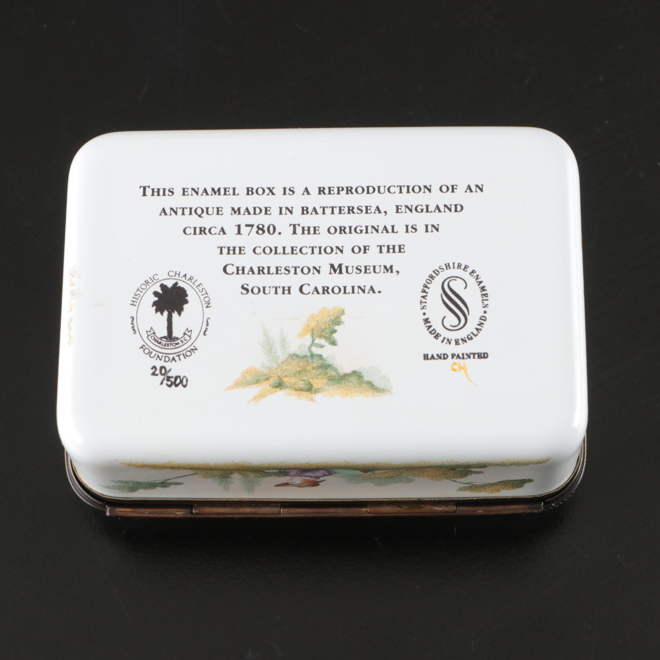 Reproductions of Historic Staffordshire Enamel Hand-Painted Decorative Boxes