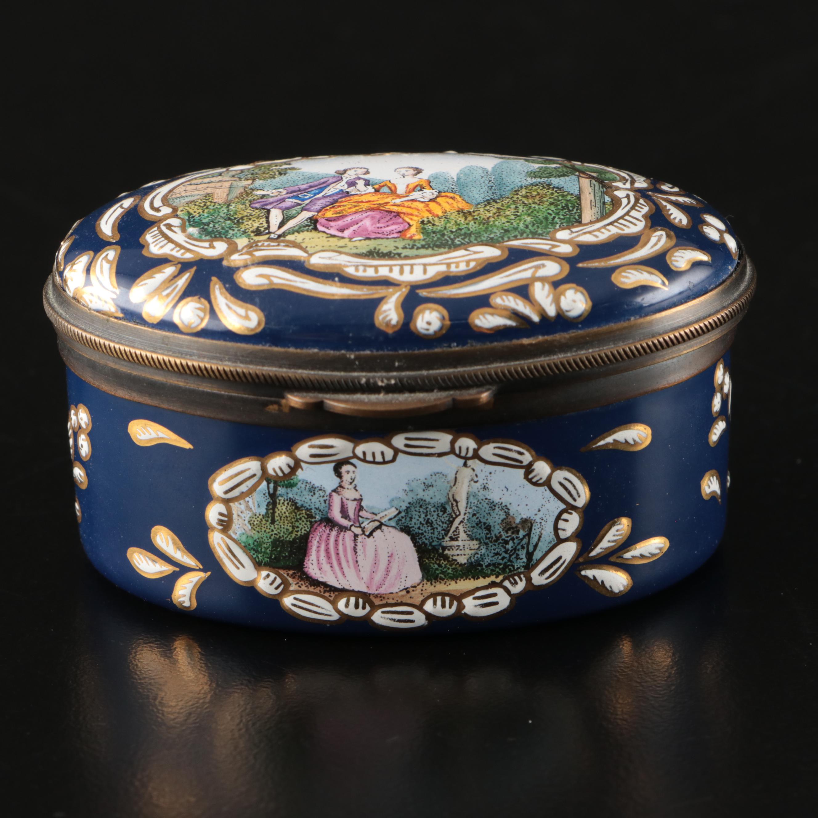 Reproductions of Historic Staffordshire Enamel Hand-Painted Decorative Boxes