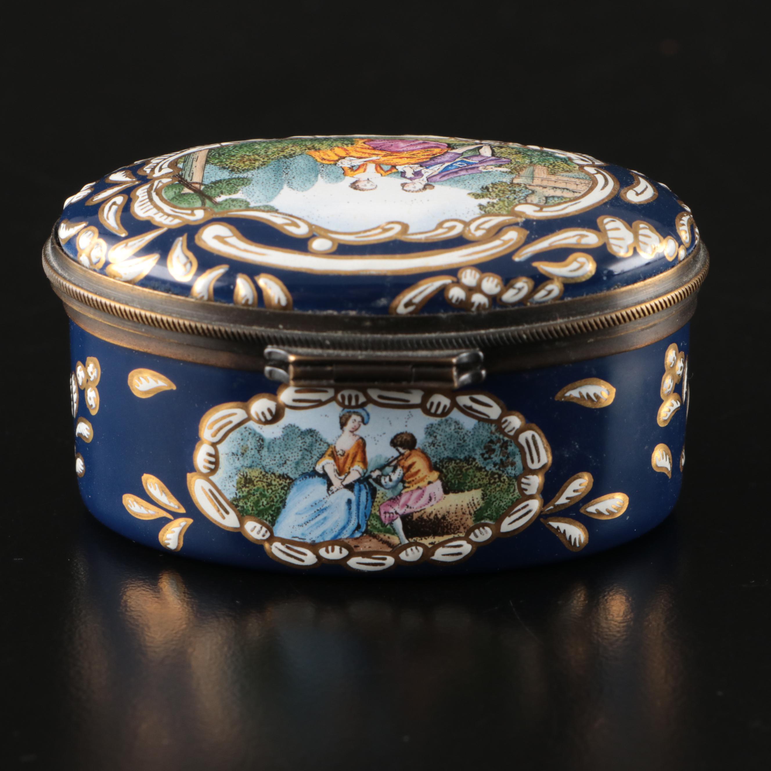 Reproductions of Historic Staffordshire Enamel Hand-Painted Decorative Boxes