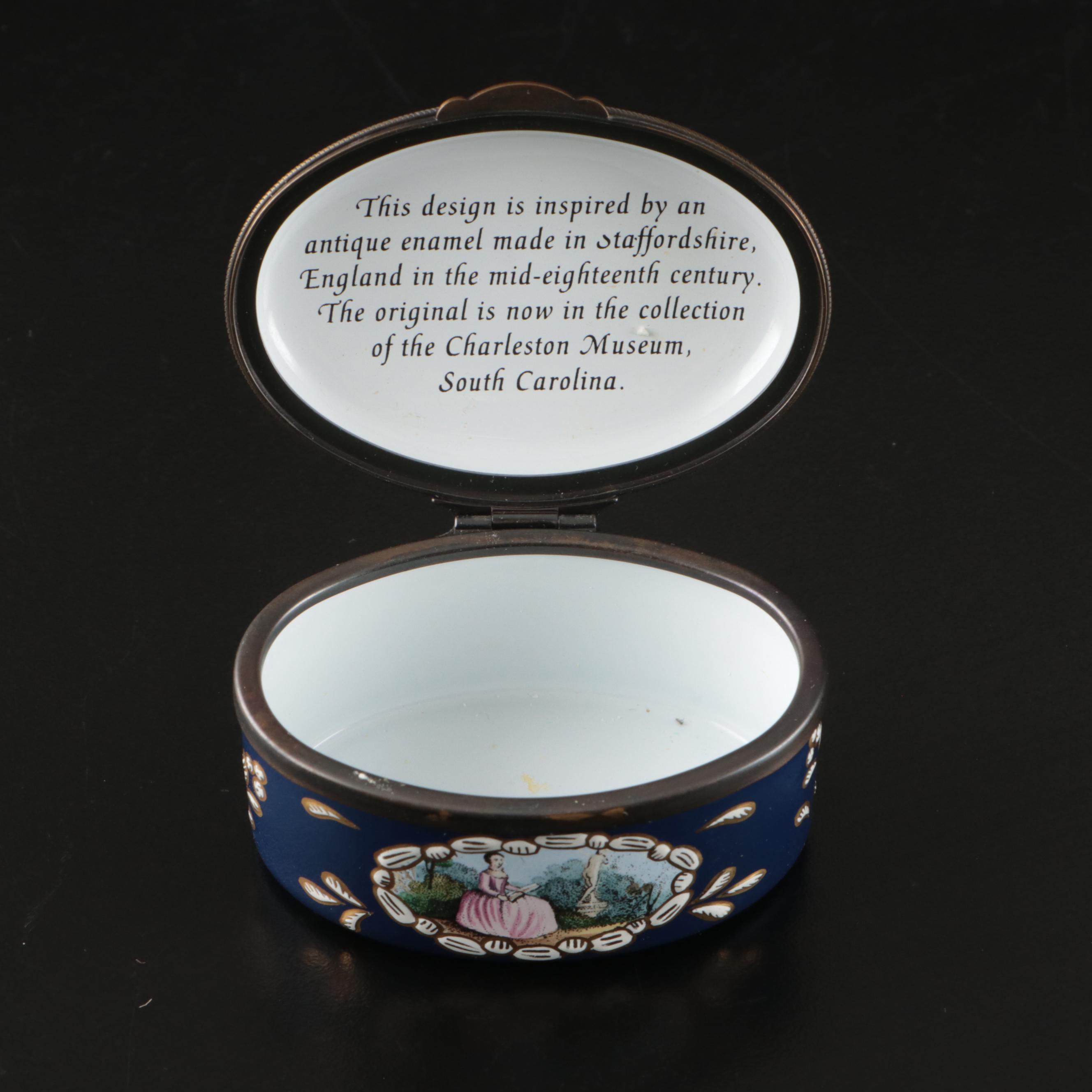 Reproductions of Historic Staffordshire Enamel Hand-Painted Decorative Boxes