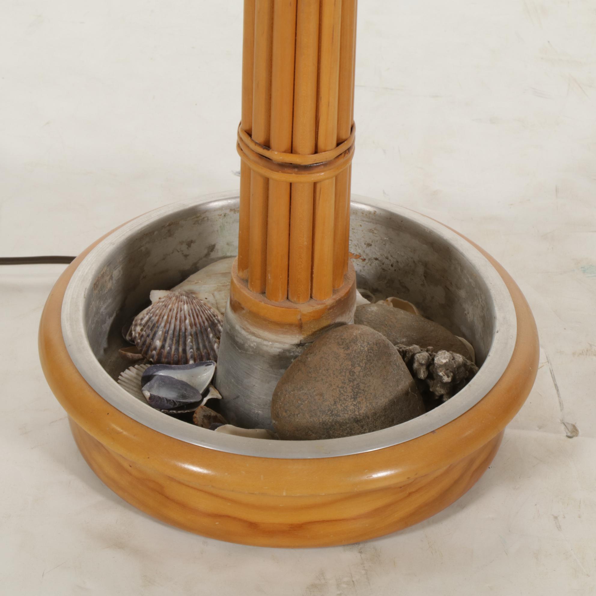 Wood "Bundle of Canes"  Floor and Table Lamps, Mid-20th Century