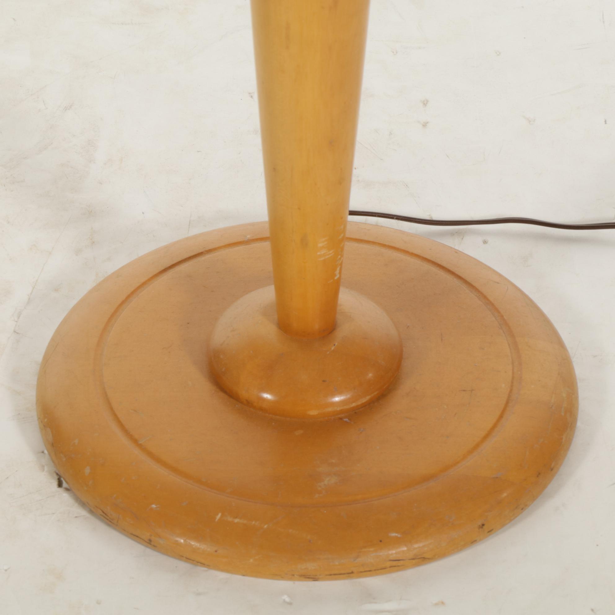 Wood "Bundle of Canes"  Floor and Table Lamps, Mid-20th Century