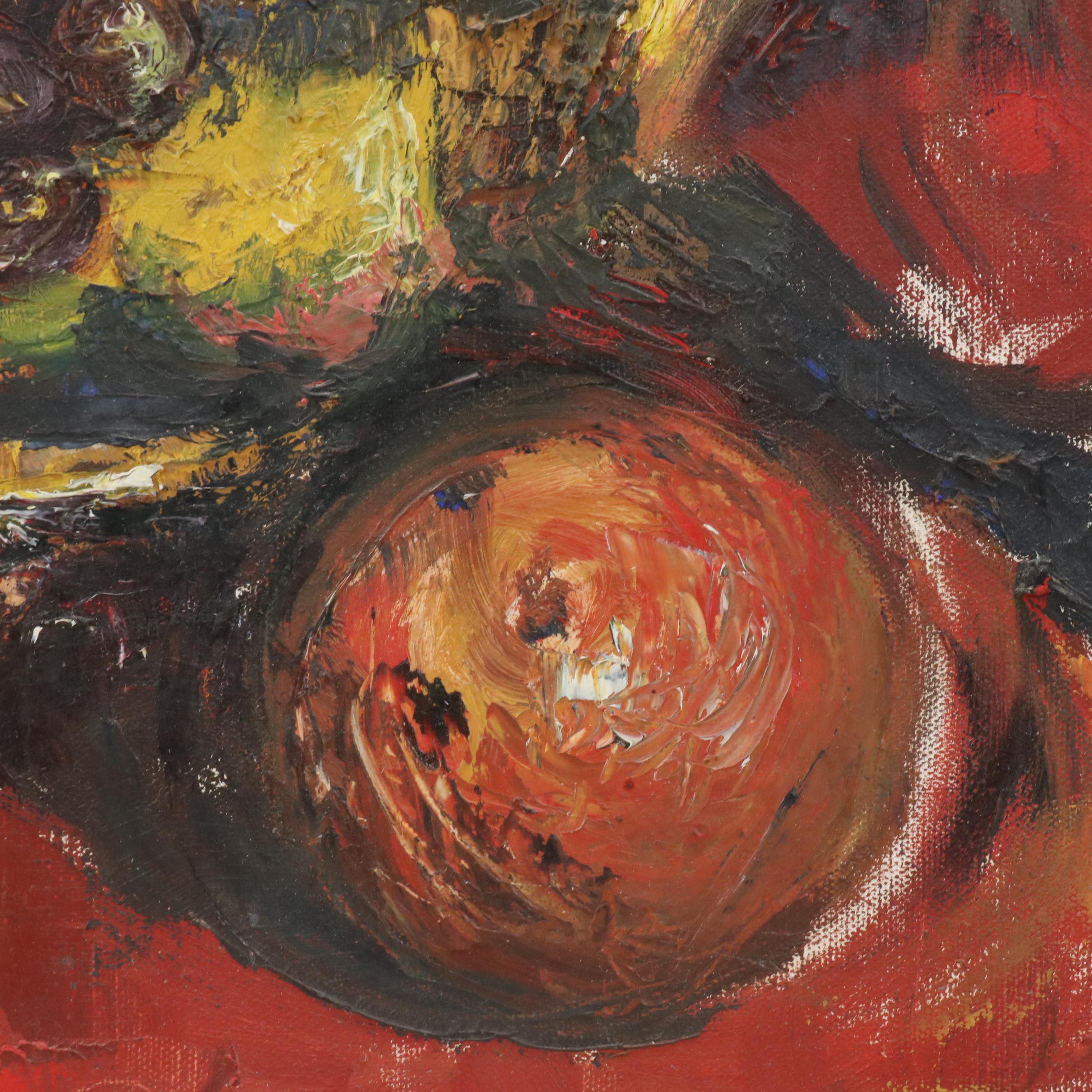 Modern Still Life Oil Painting, Late 20th Century