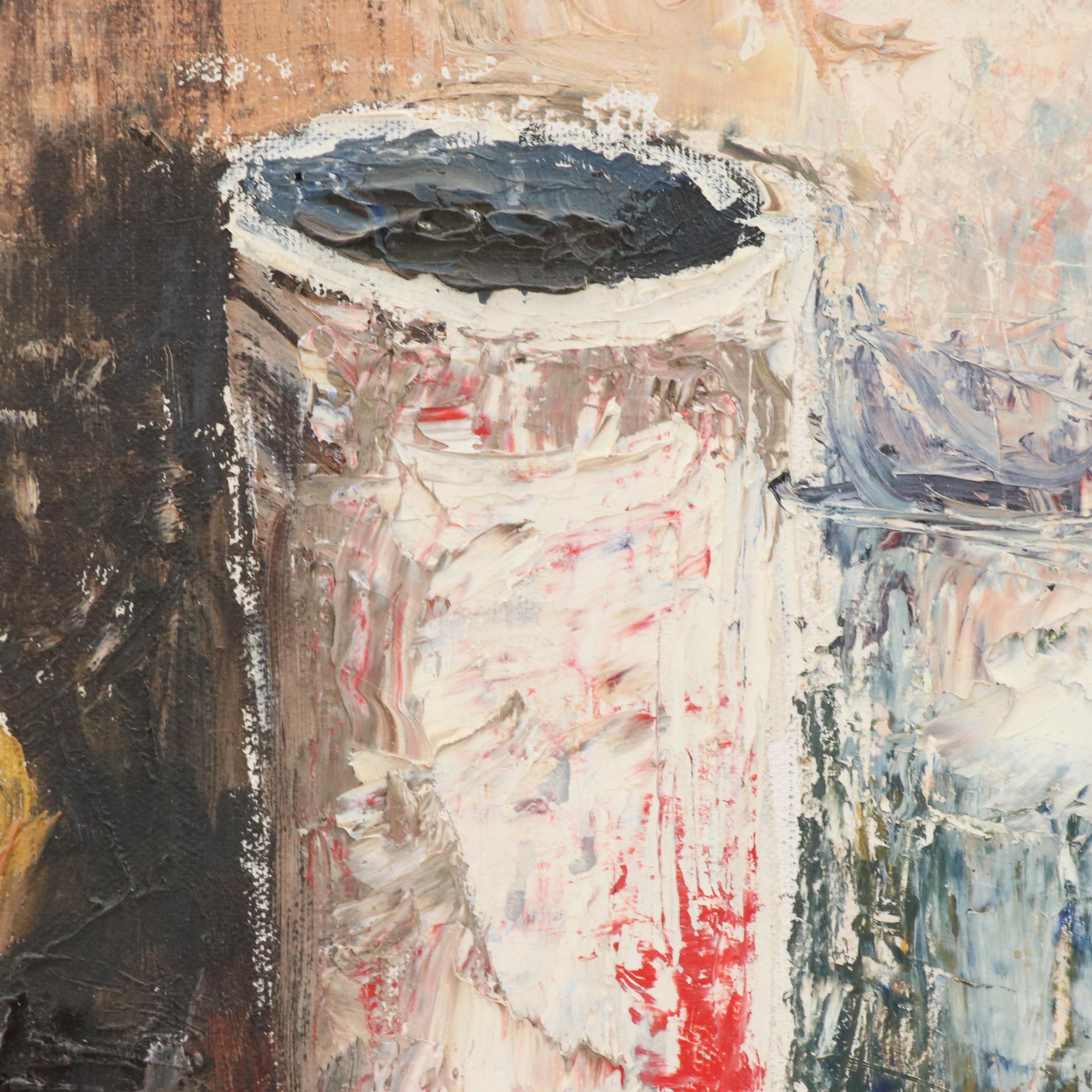 Modern Still Life Oil Painting, Late 20th Century