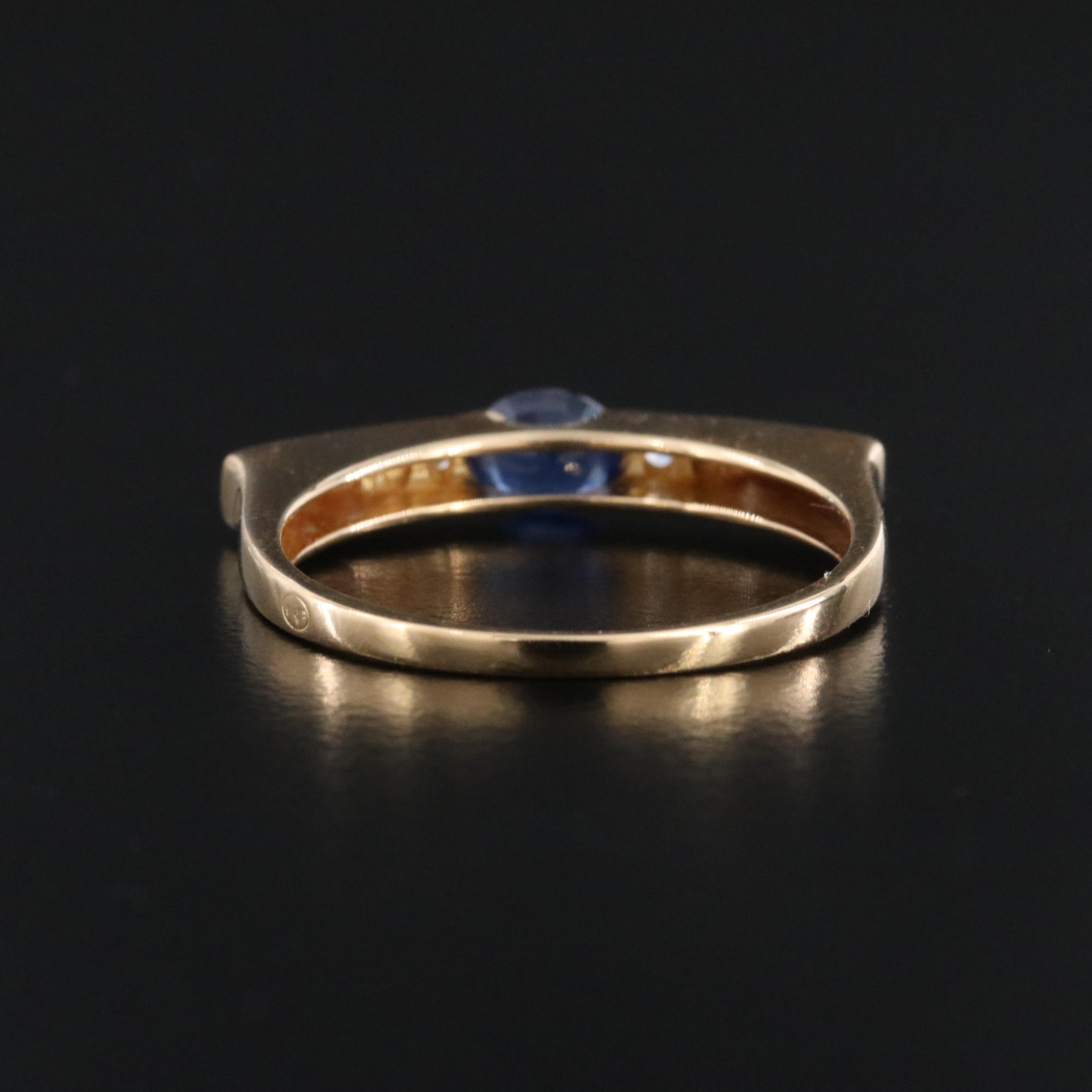 18K Sapphire and Diamond Bar Ring