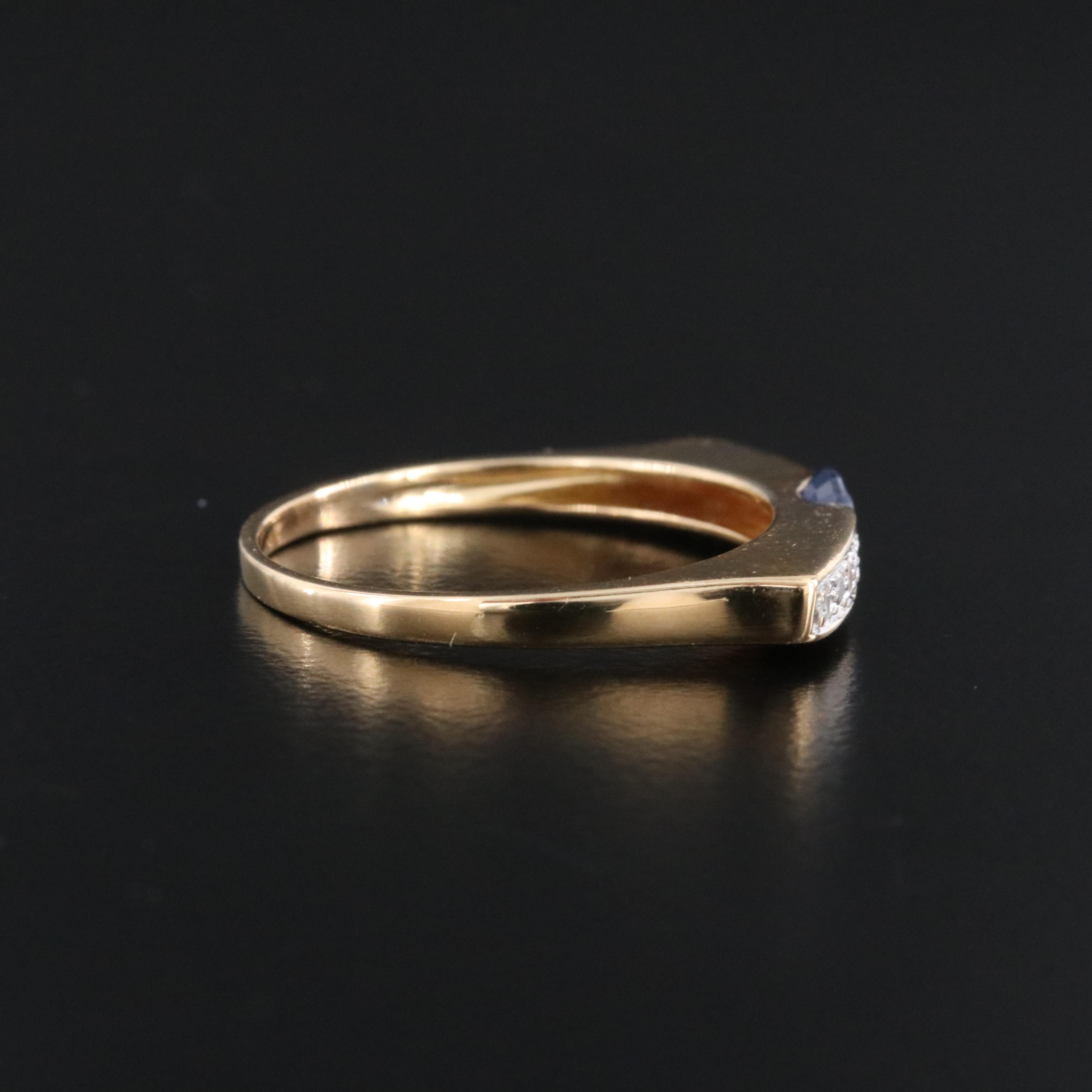 18K Sapphire and Diamond Bar Ring
