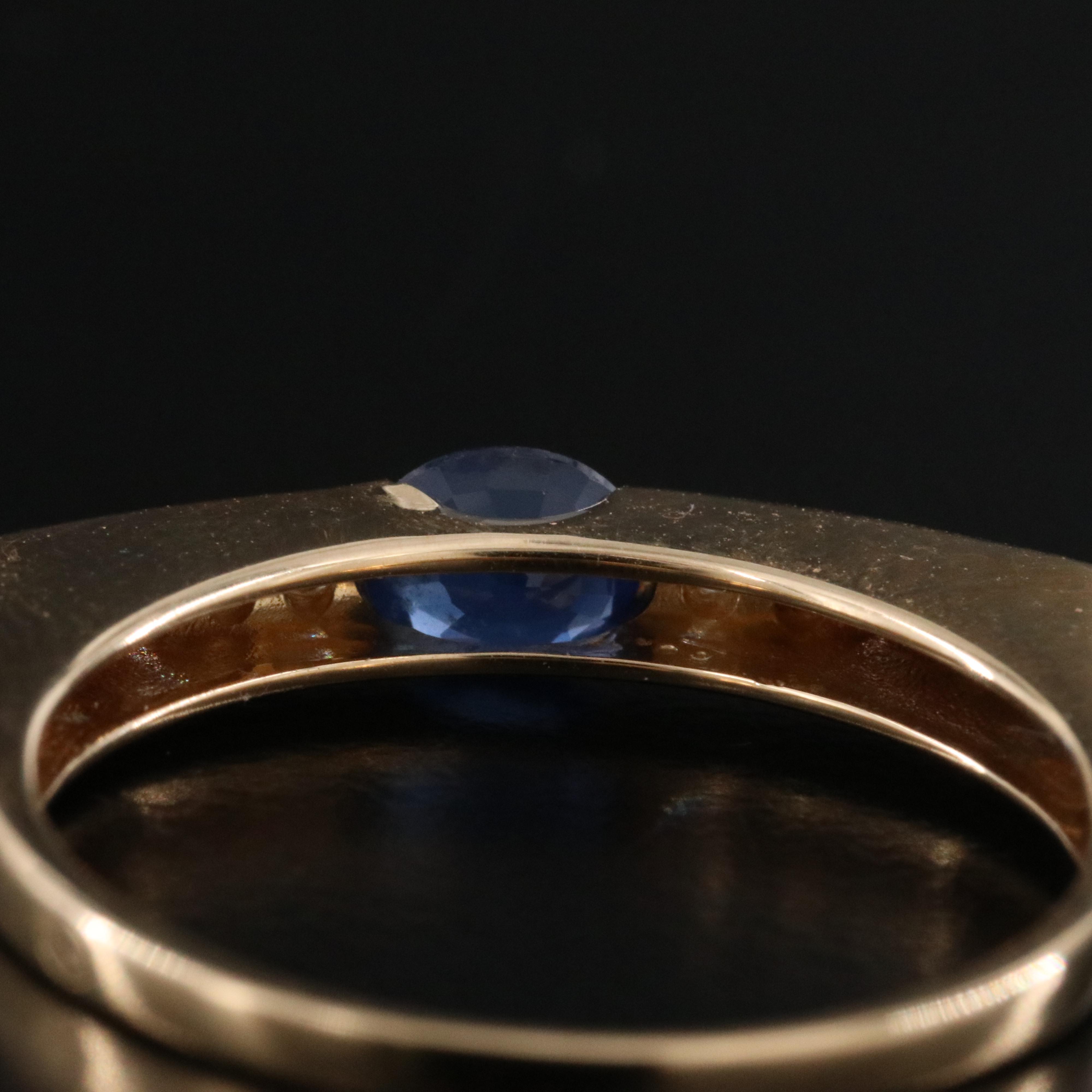 18K Sapphire and Diamond Bar Ring