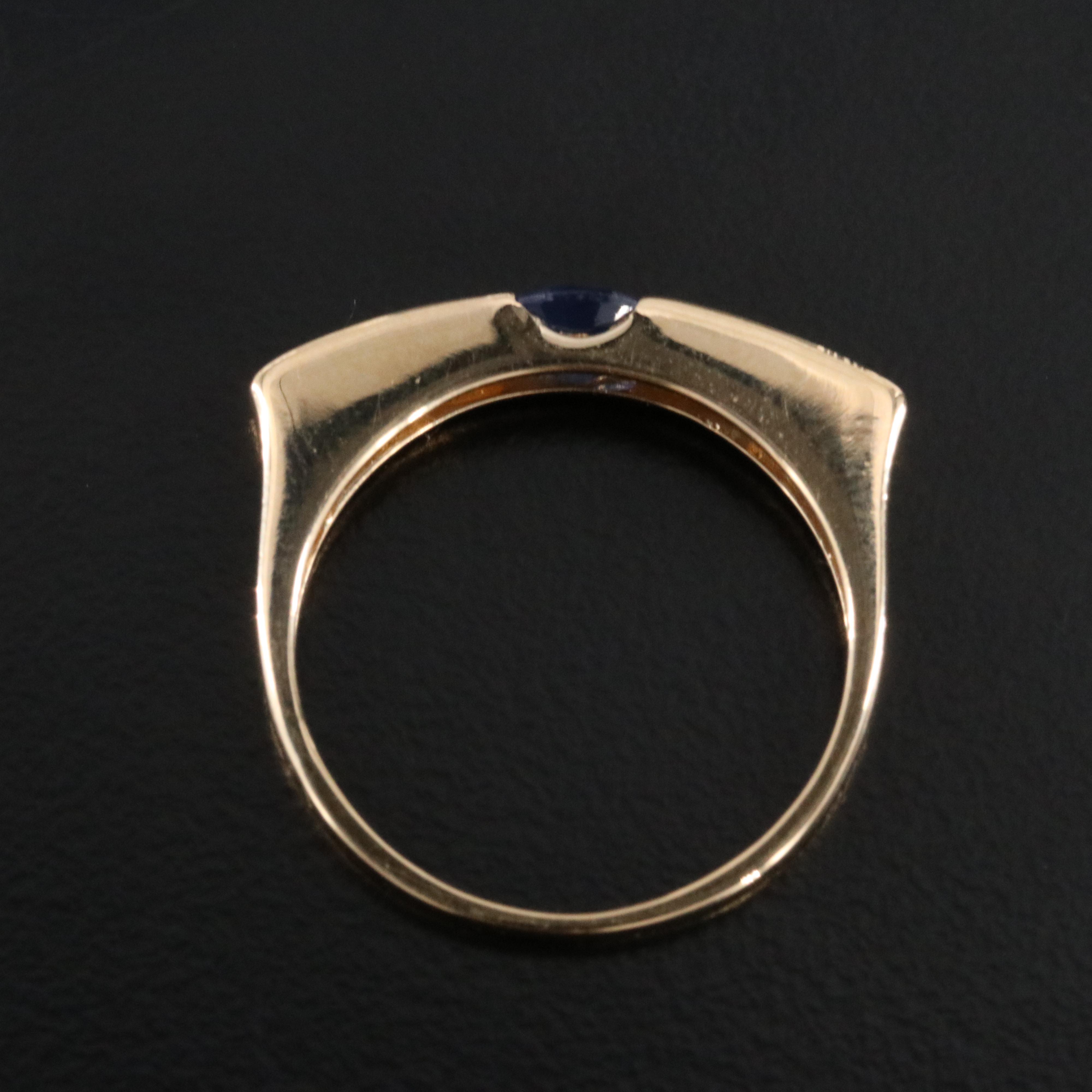 18K Sapphire and Diamond Bar Ring