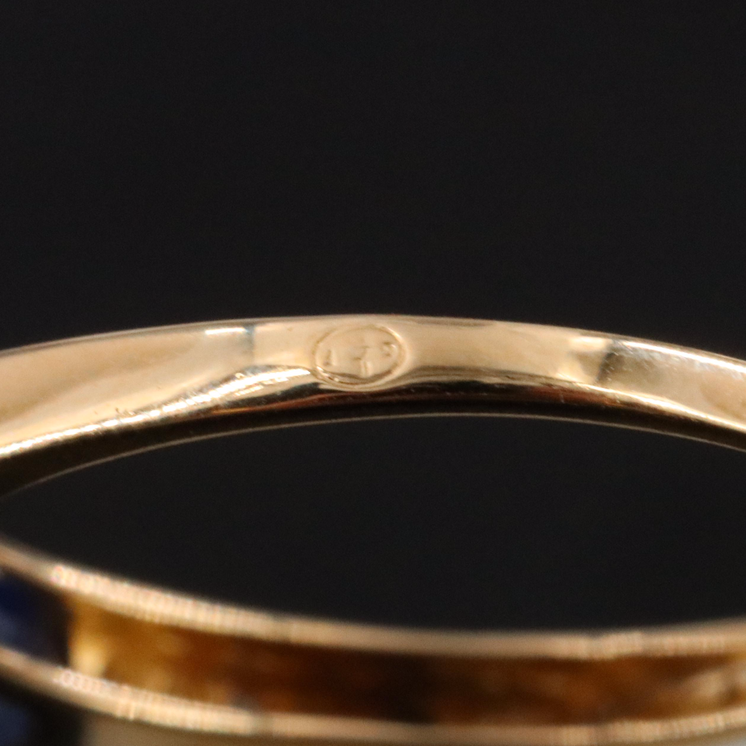 18K Sapphire and Diamond Bar Ring