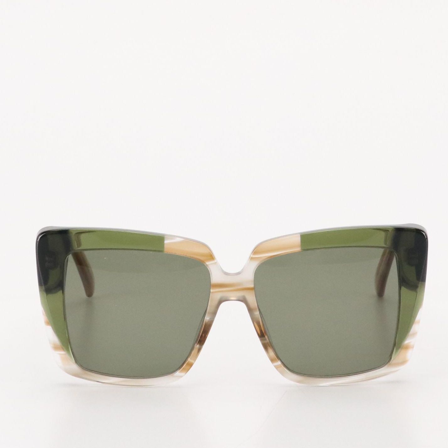 Salvatore Ferragamo SF1060SN Striped Honey Rectangular Sunglasses W/ Case & Box