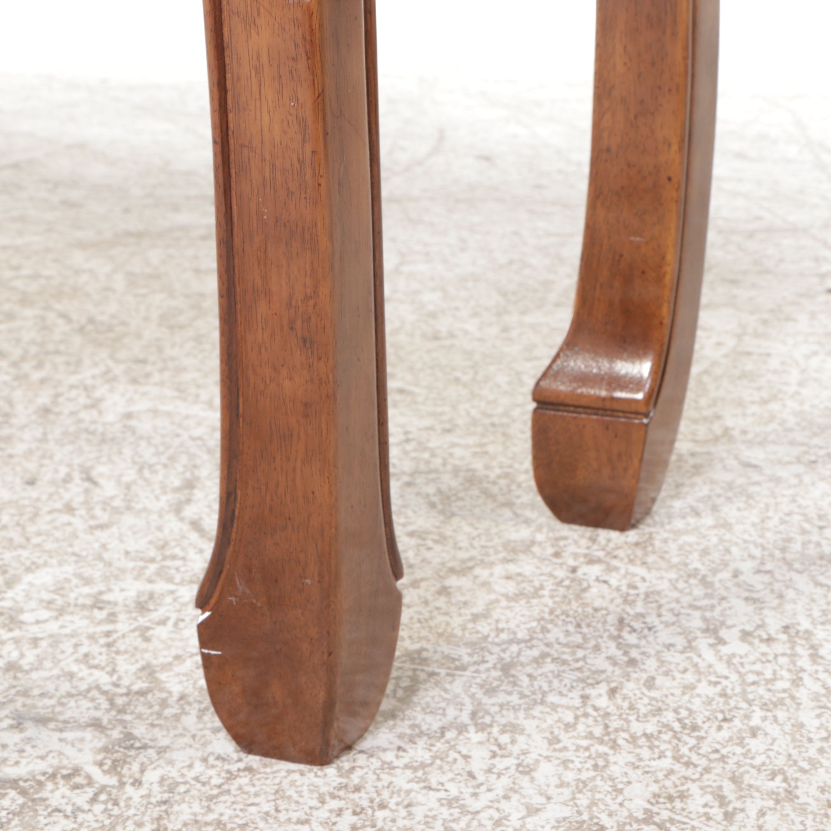 Chinese Style Mahogany Console Table with Glass Top