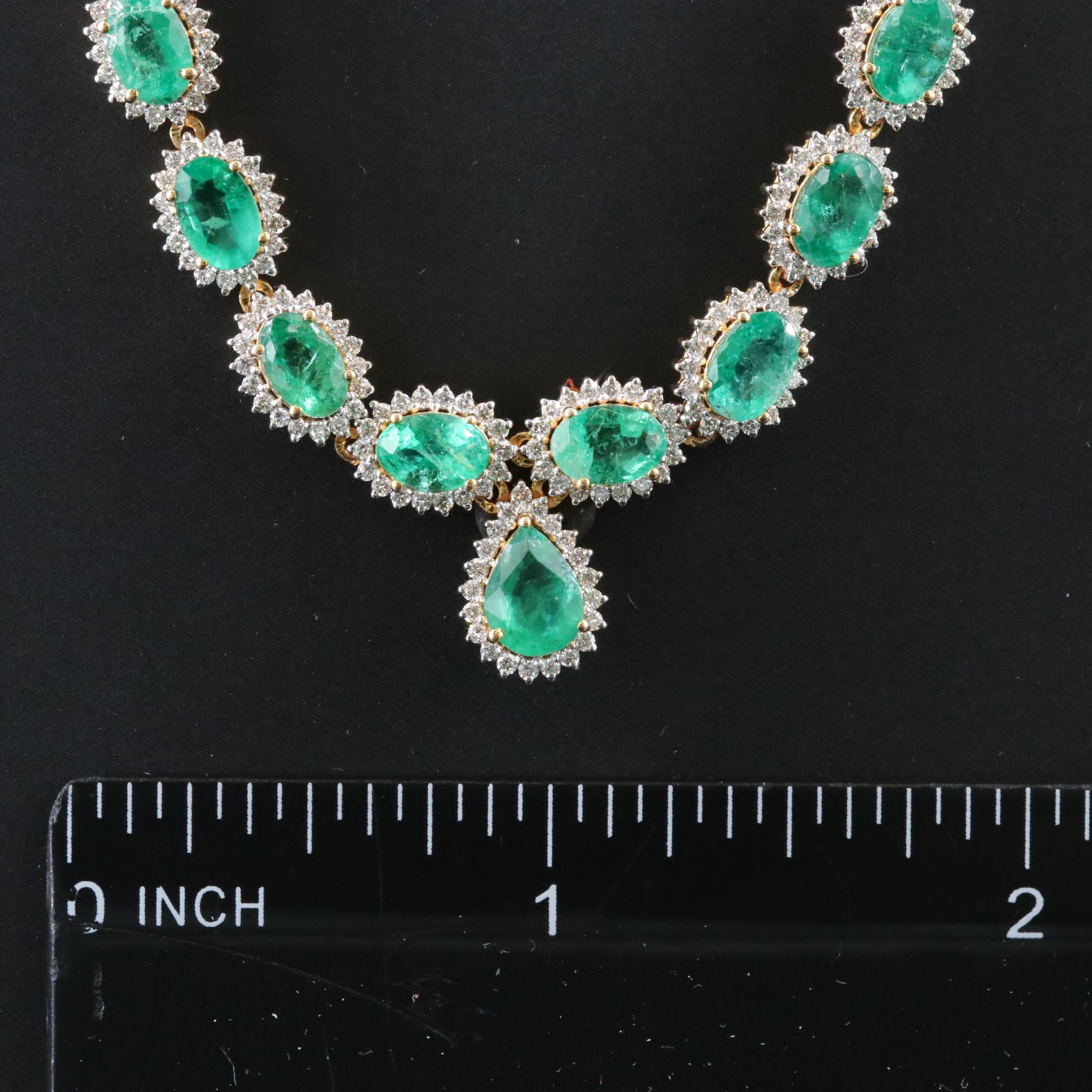14K 22.21 CTW Emerald and 4.53 CTW Diamond Necklace