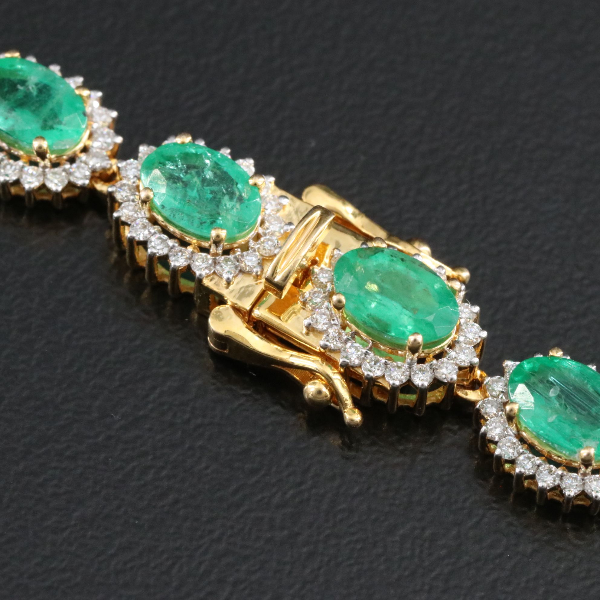 14K 22.21 CTW Emerald and 4.53 CTW Diamond Necklace