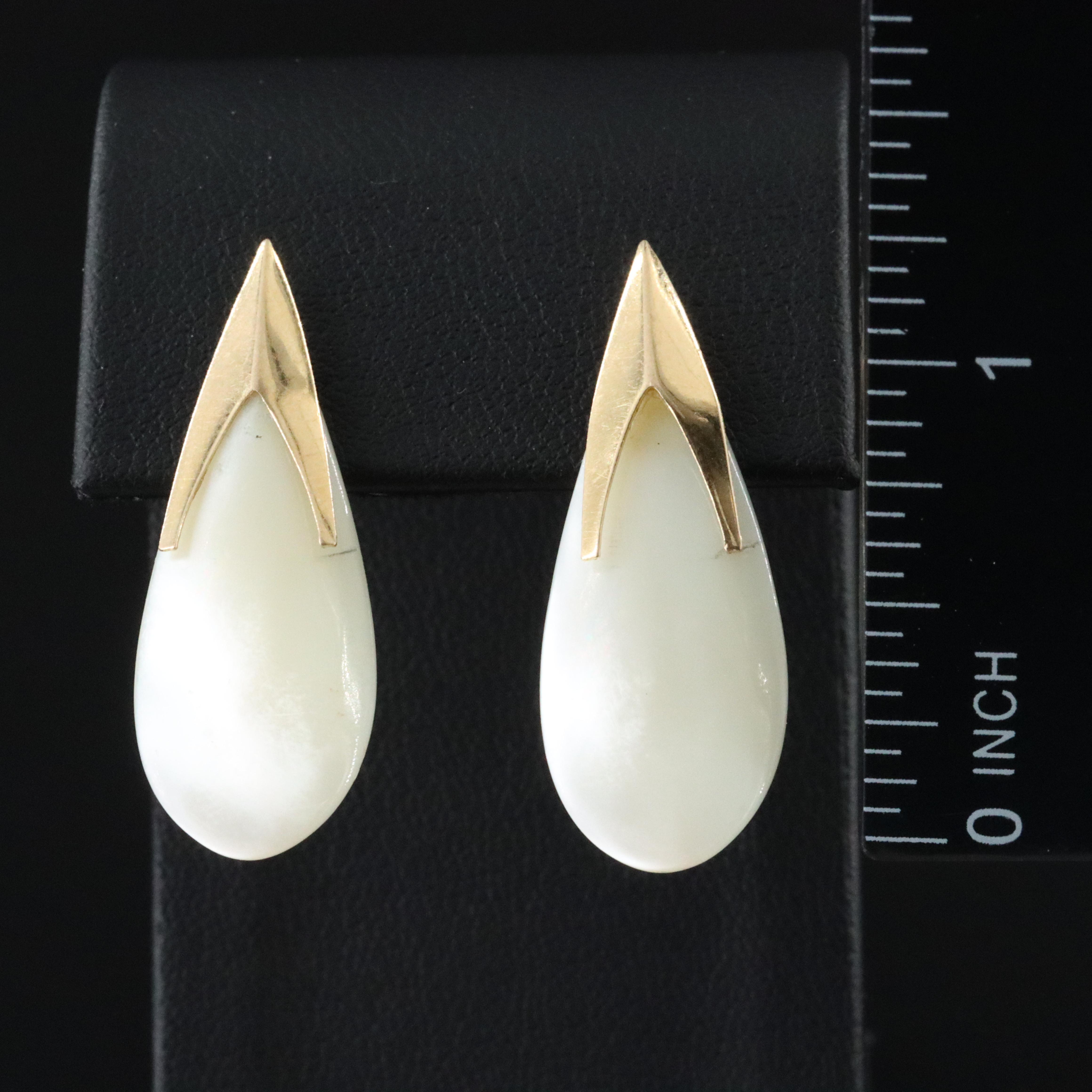14K Shell Drop Earrings