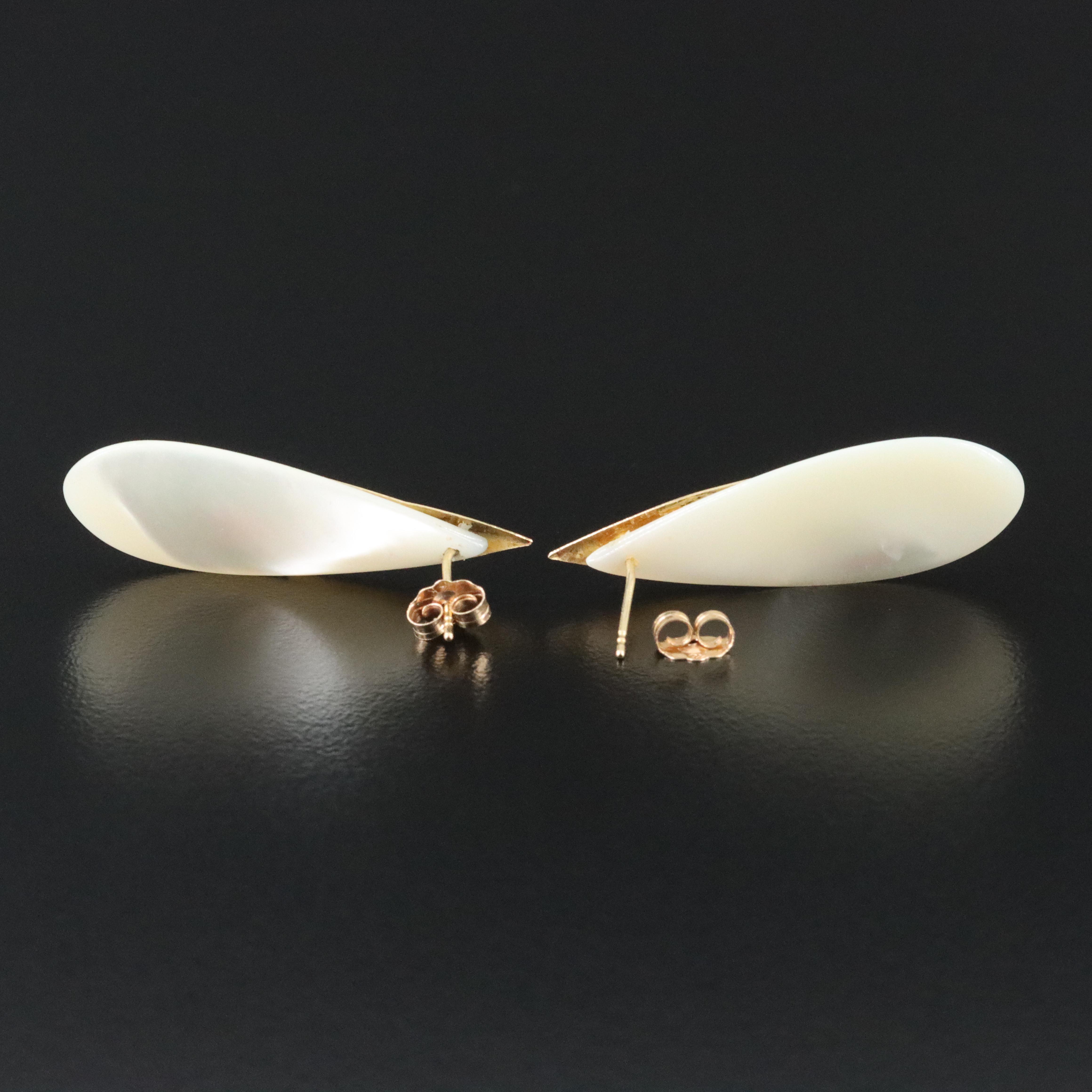 14K Shell Drop Earrings