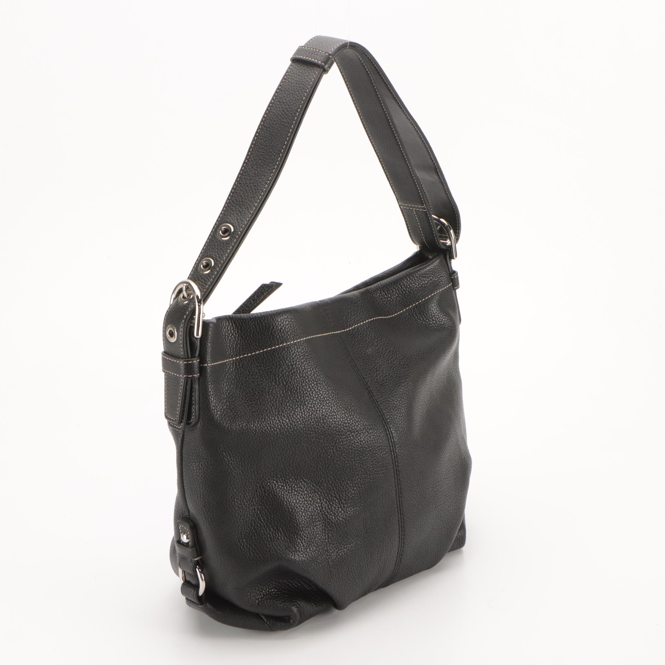 Coach Black Leather Hobo Shoulder Bag and Signature Canvas Messenger Bag