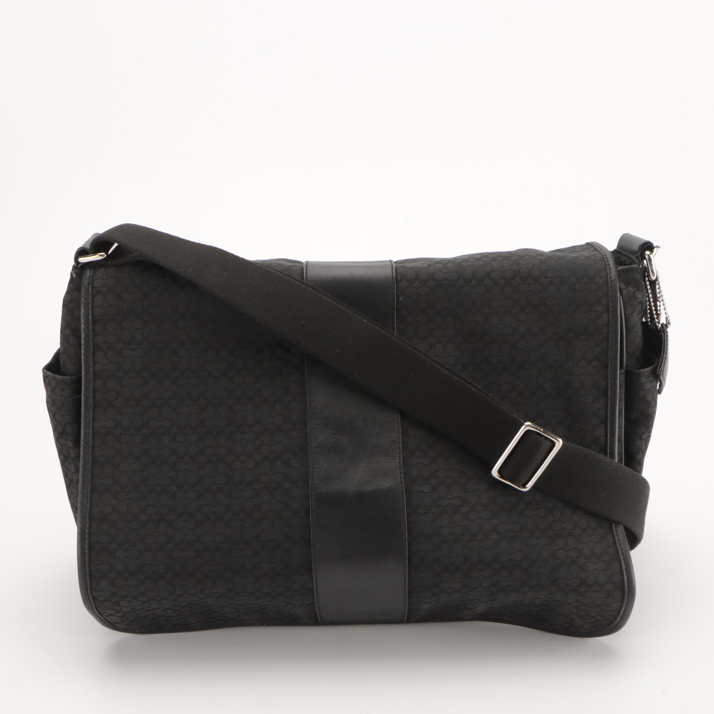 Coach Black Leather Hobo Shoulder Bag and Signature Canvas Messenger Bag