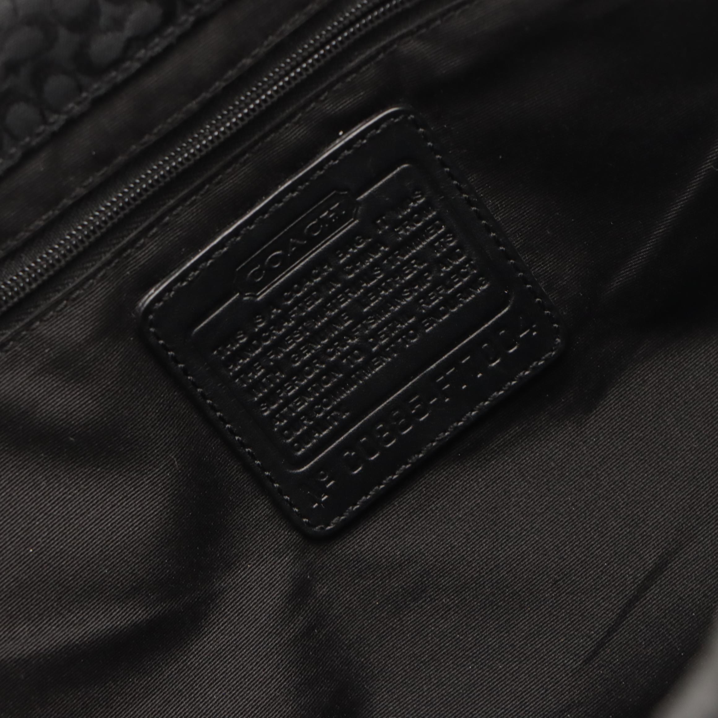 Coach Black Leather Hobo Shoulder Bag and Signature Canvas Messenger Bag