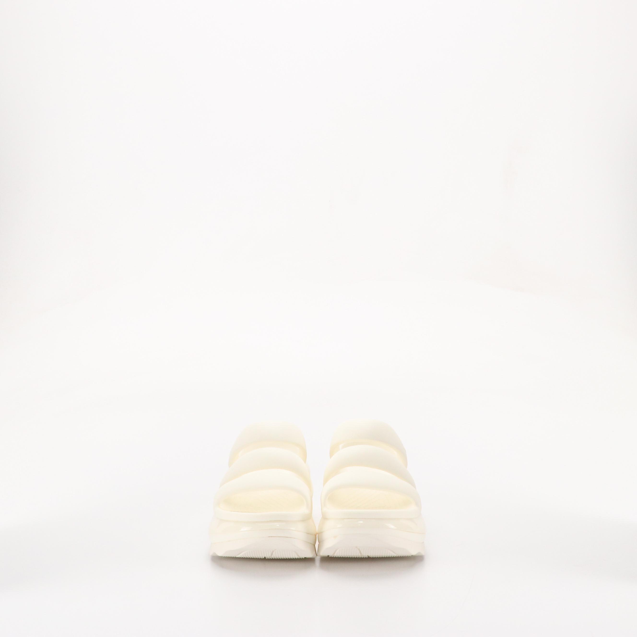 Crocs "Mega Crush Triple Strap" Platform Sandals in White Rubber