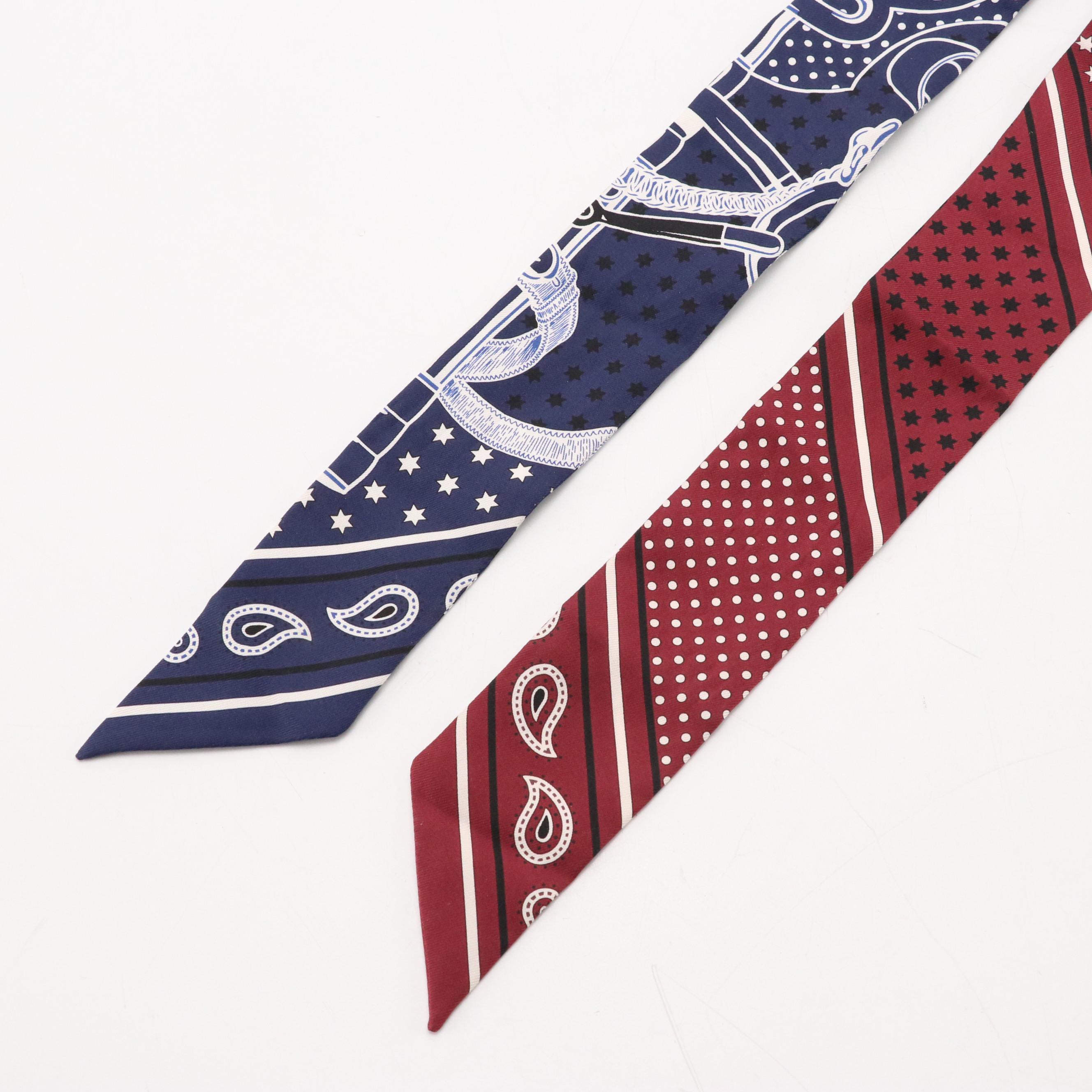 Hermès "Éperon d'Or" Silk Twilly Scarf