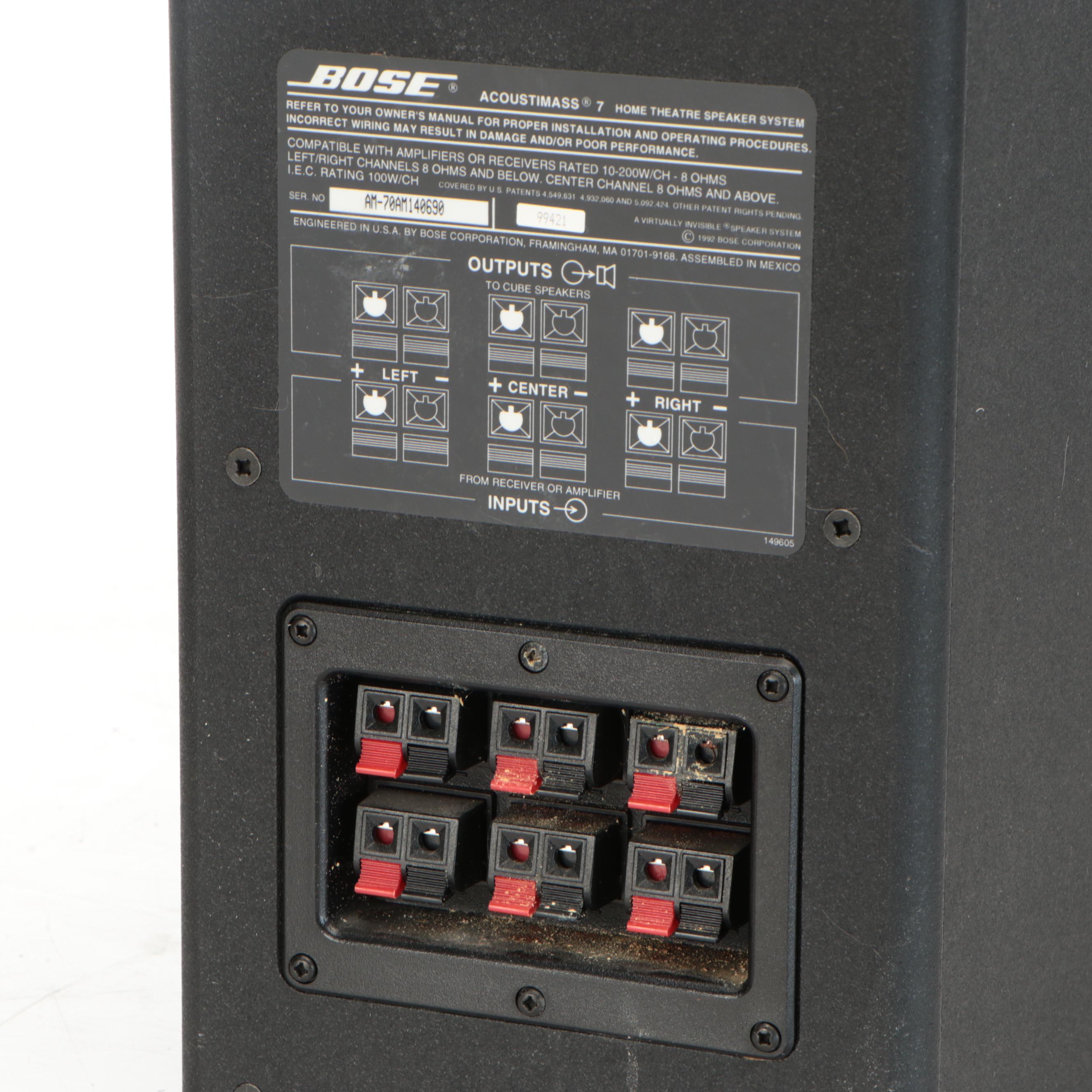 Bose Acoustimas Speakers and Sony Digital Audio/Video Control Center