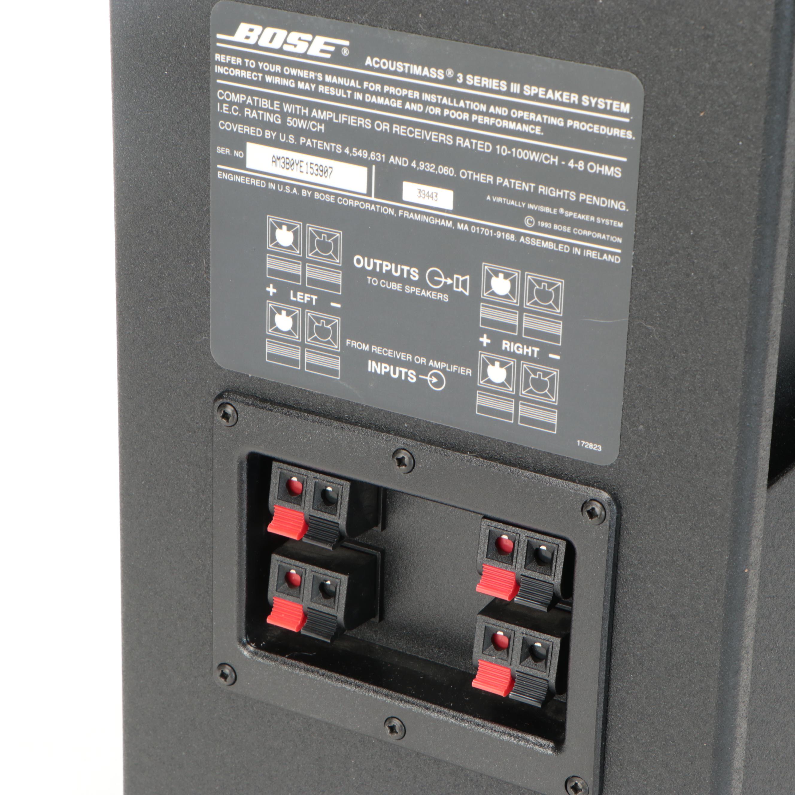 Bose Acoustimas Speakers and Sony Digital Audio/Video Control Center