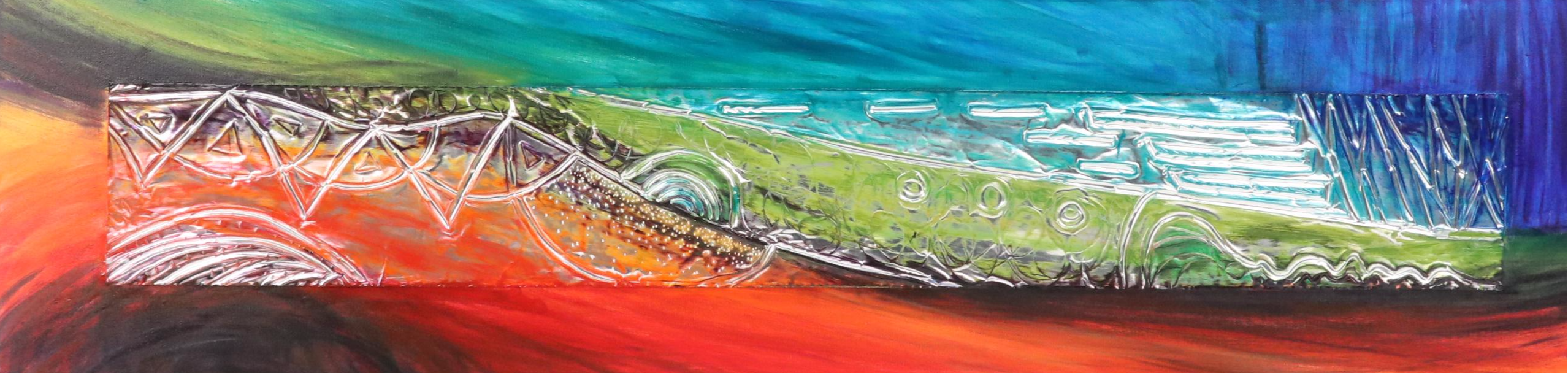 Abstract Dimensional Acrylic Painting "Renew," 21st Century