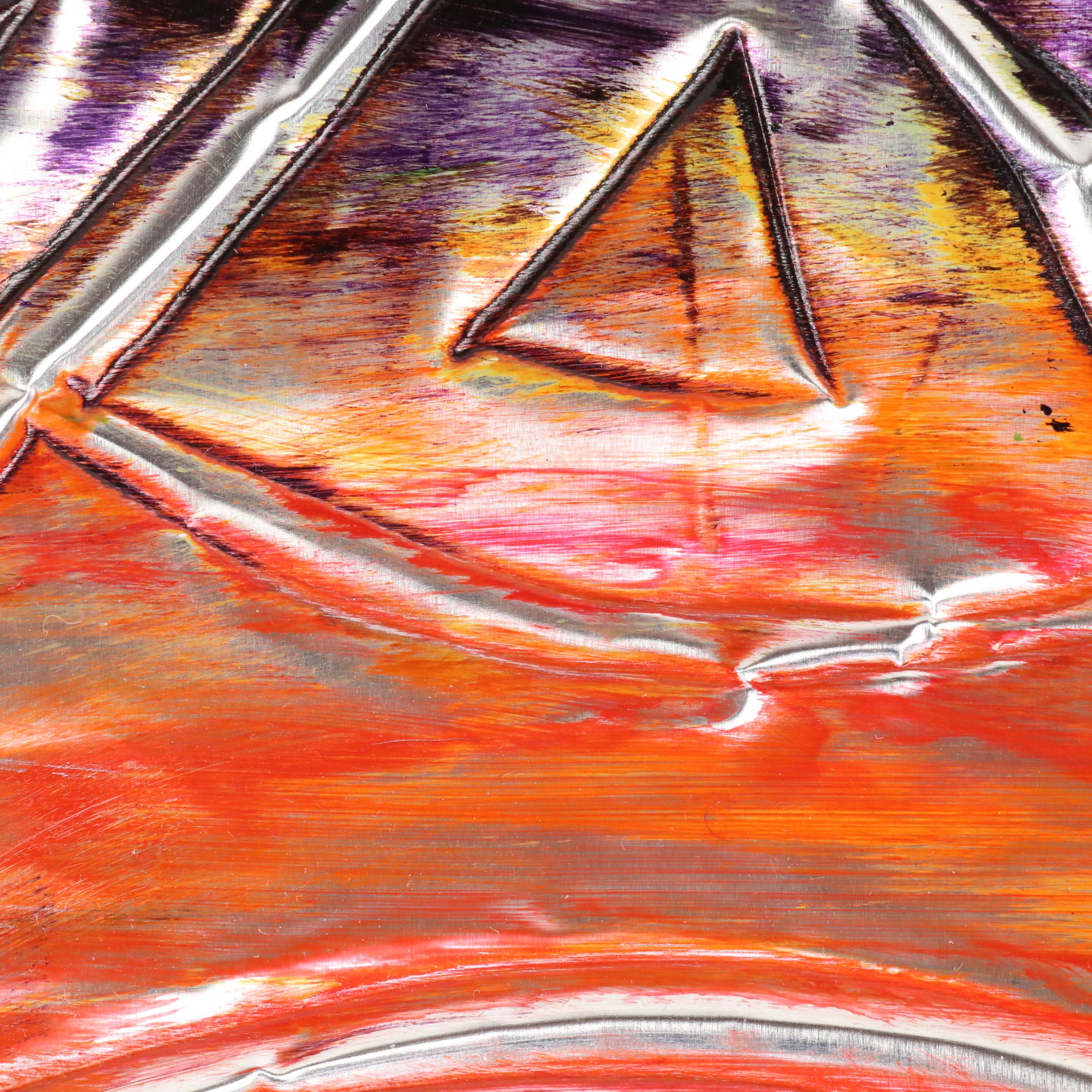 Abstract Dimensional Acrylic Painting "Renew," 21st Century