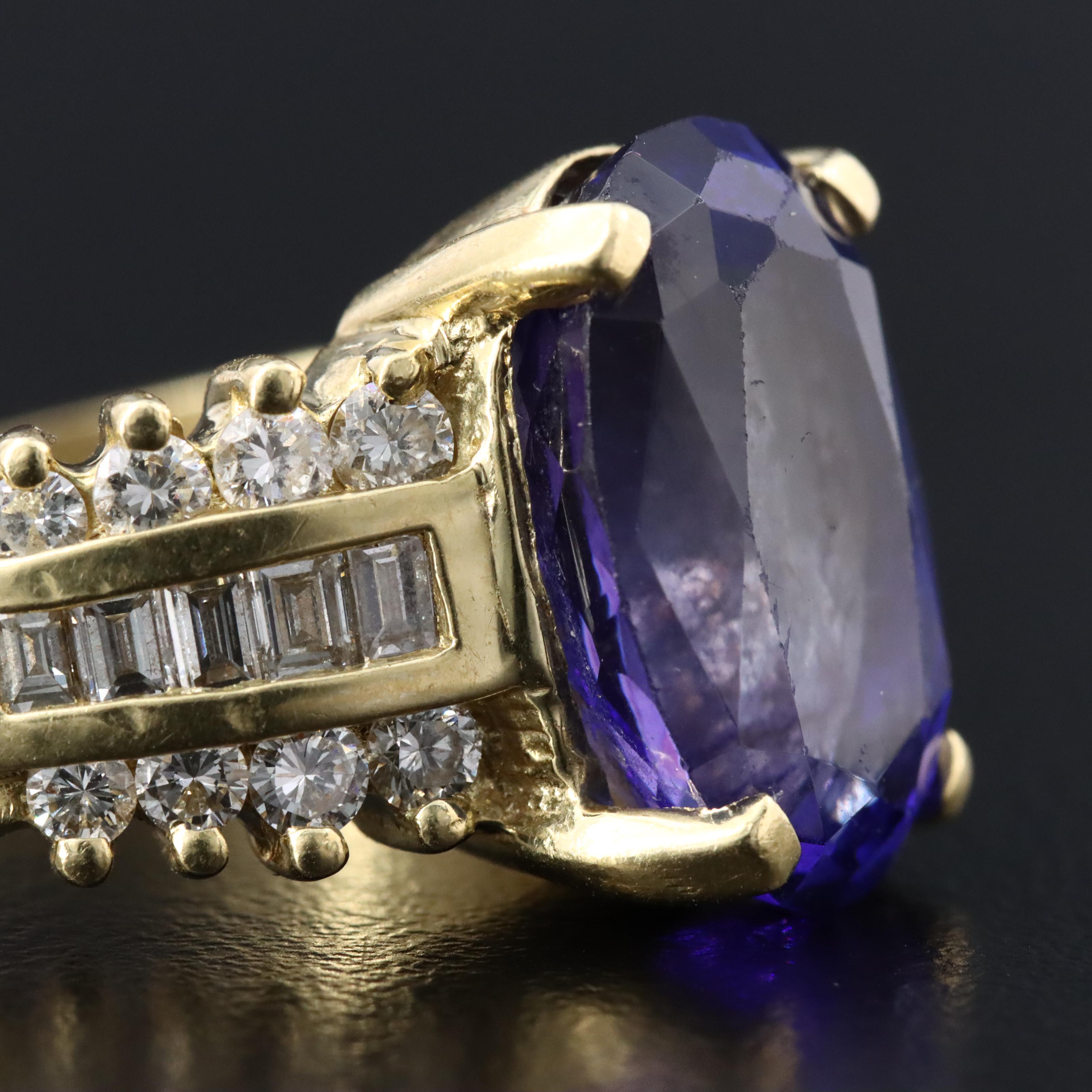 18K 7.53 CT Tanzanite and Diamond Ring