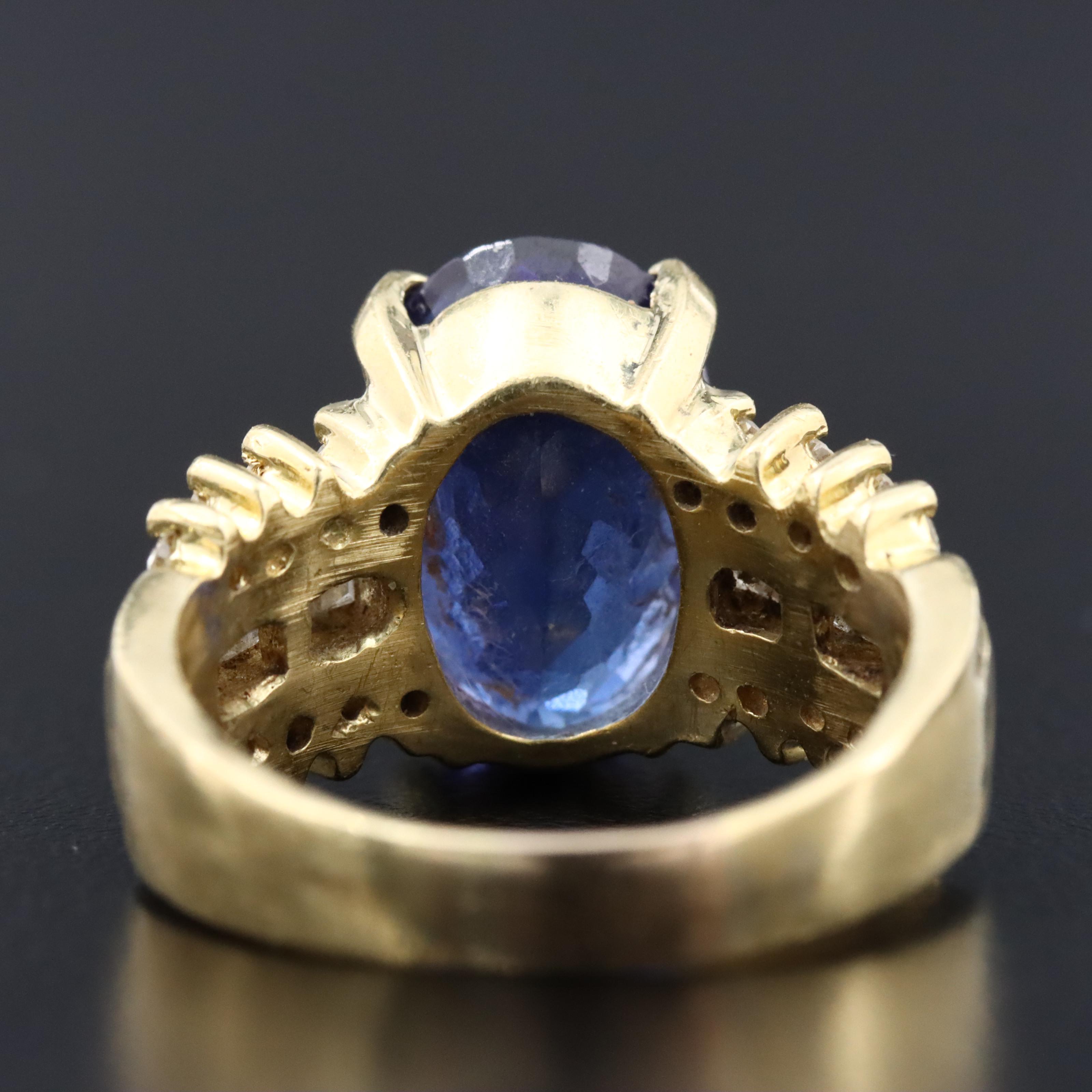 18K 7.53 CT Tanzanite and Diamond Ring