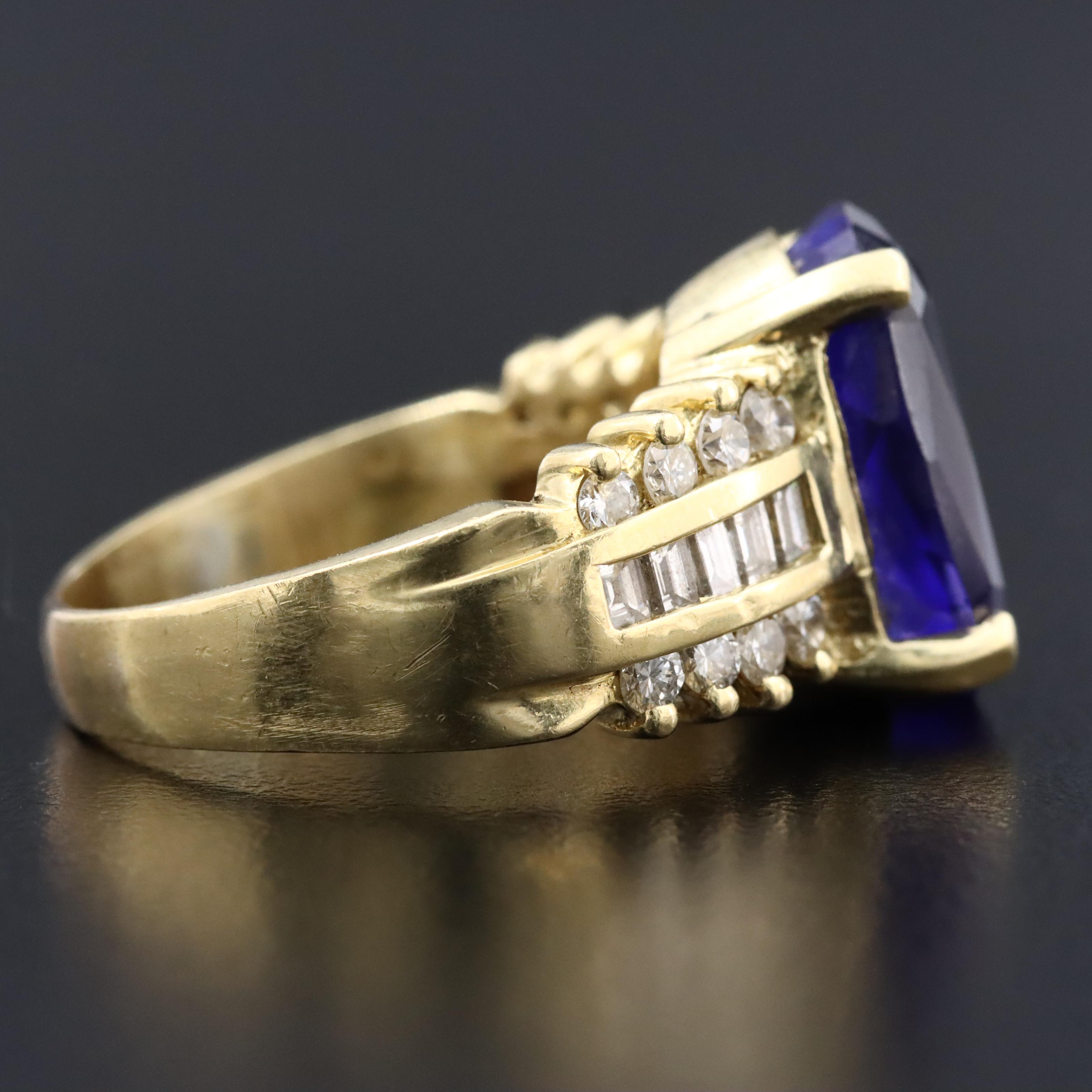 18K 7.53 CT Tanzanite and Diamond Ring