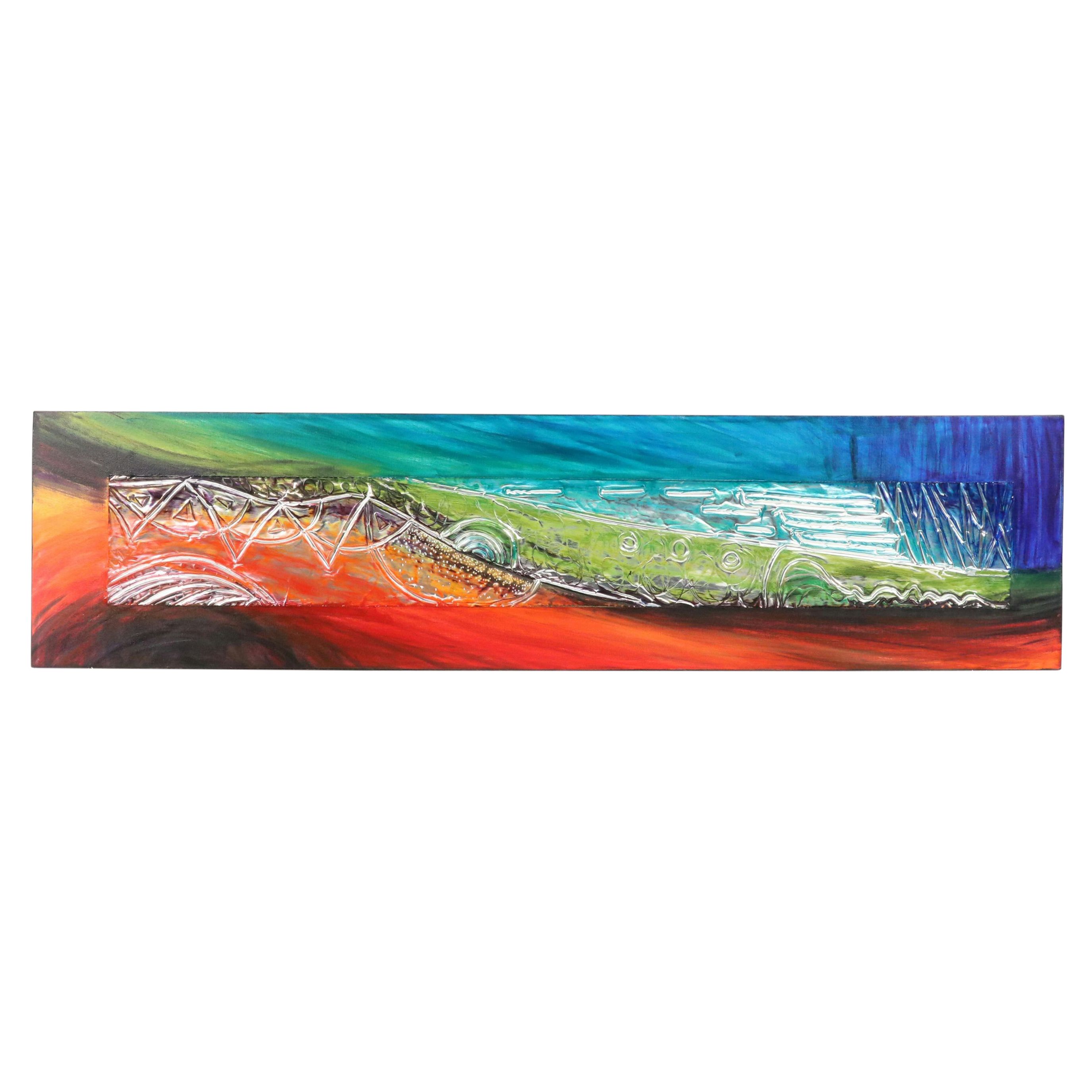 Abstract Dimensional Acrylic Painting "Renew," 21st Century