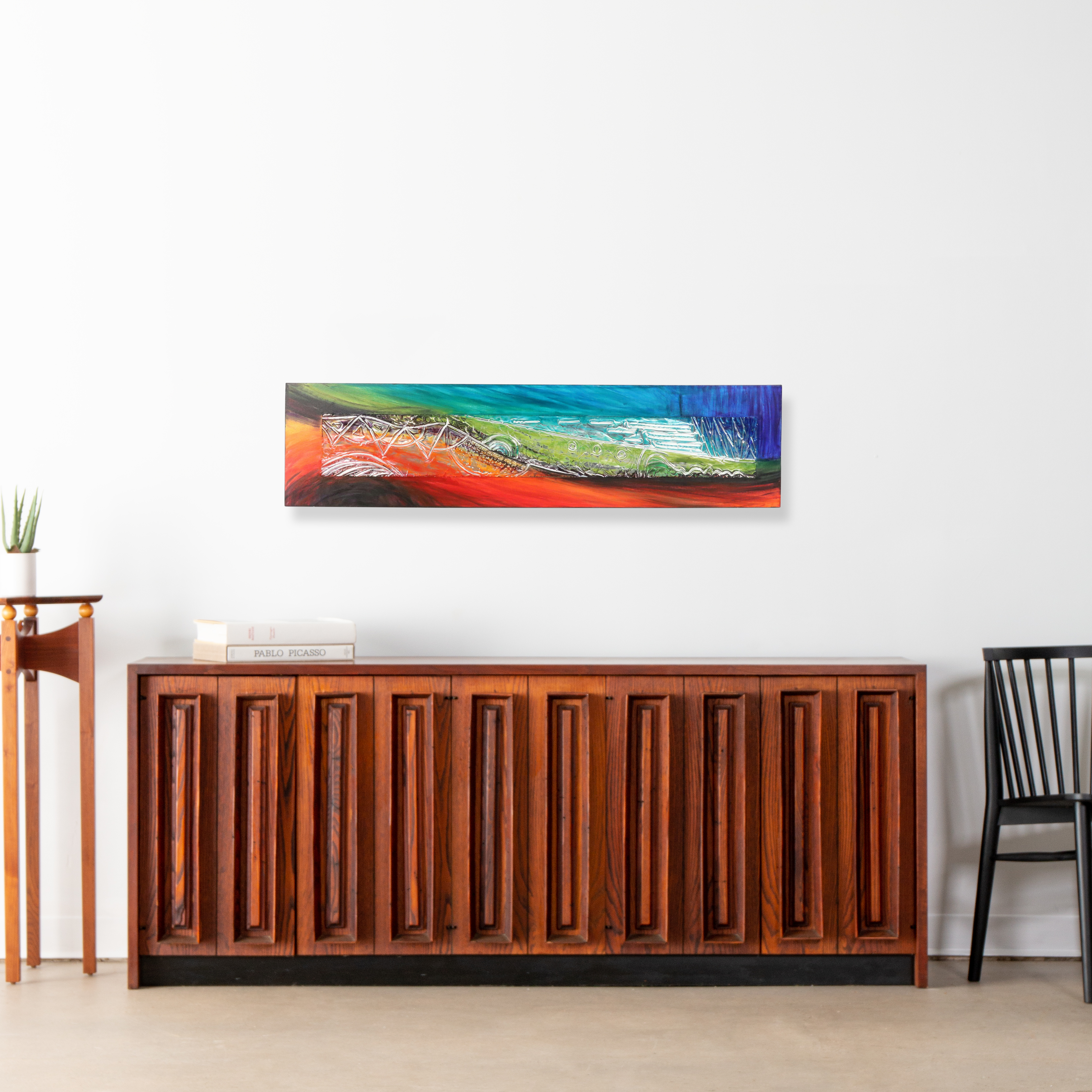 Abstract Dimensional Acrylic Painting "Renew," 21st Century