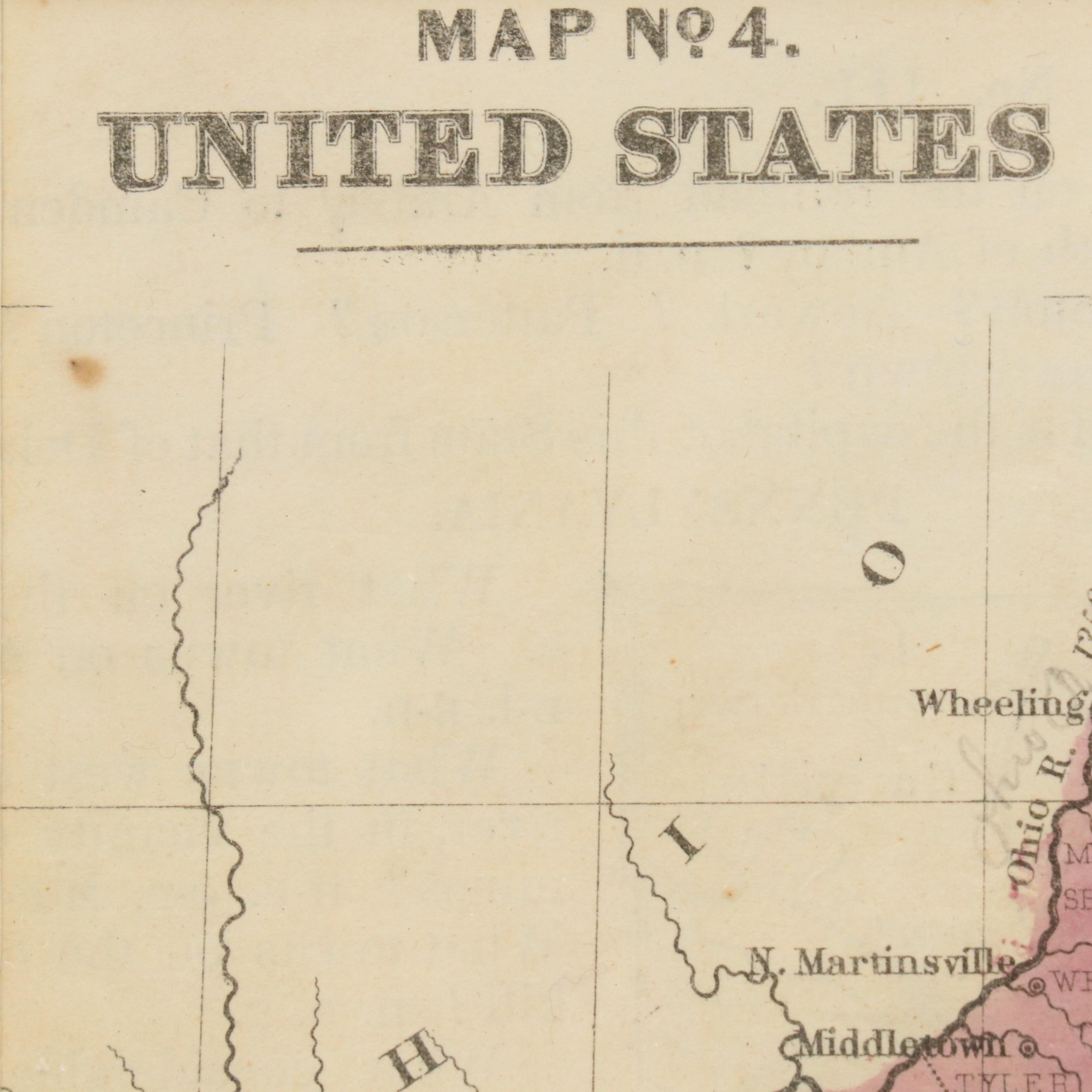Hand-Colored Engraving Map "Map No.4 of the United States"