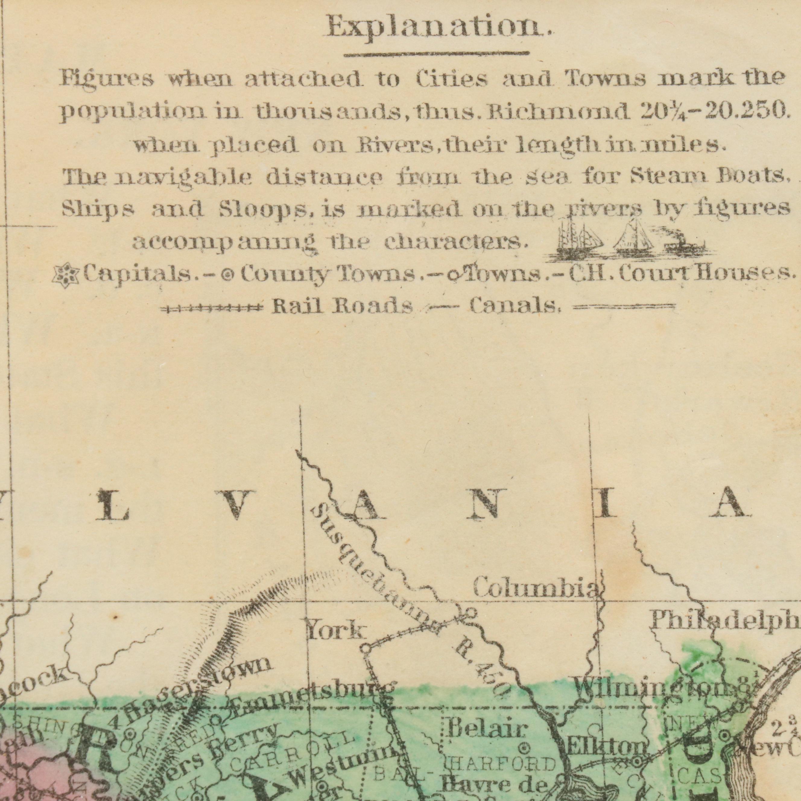 Hand-Colored Engraving Map "Map No.4 of the United States"