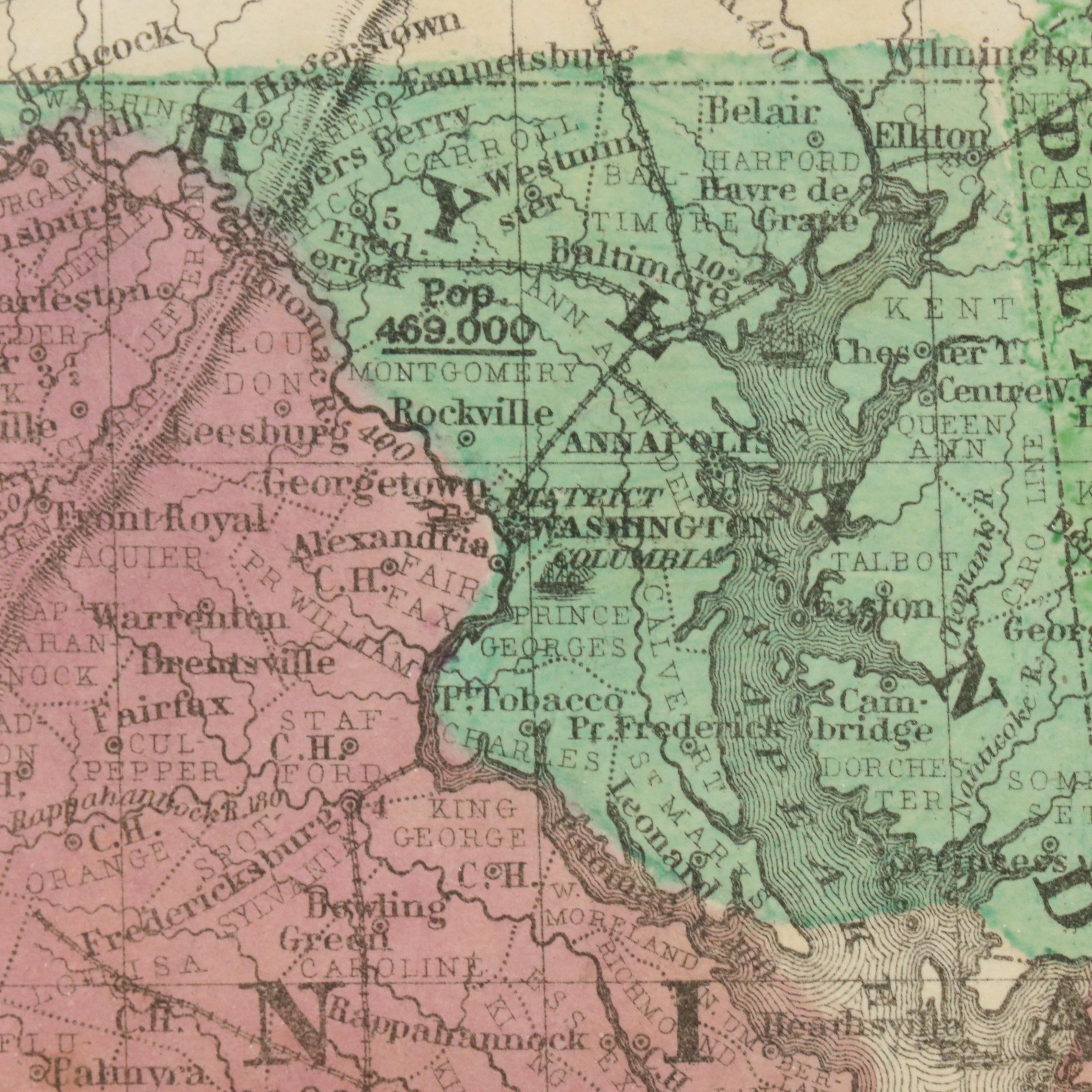 Hand-Colored Engraving Map "Map No.4 of the United States"