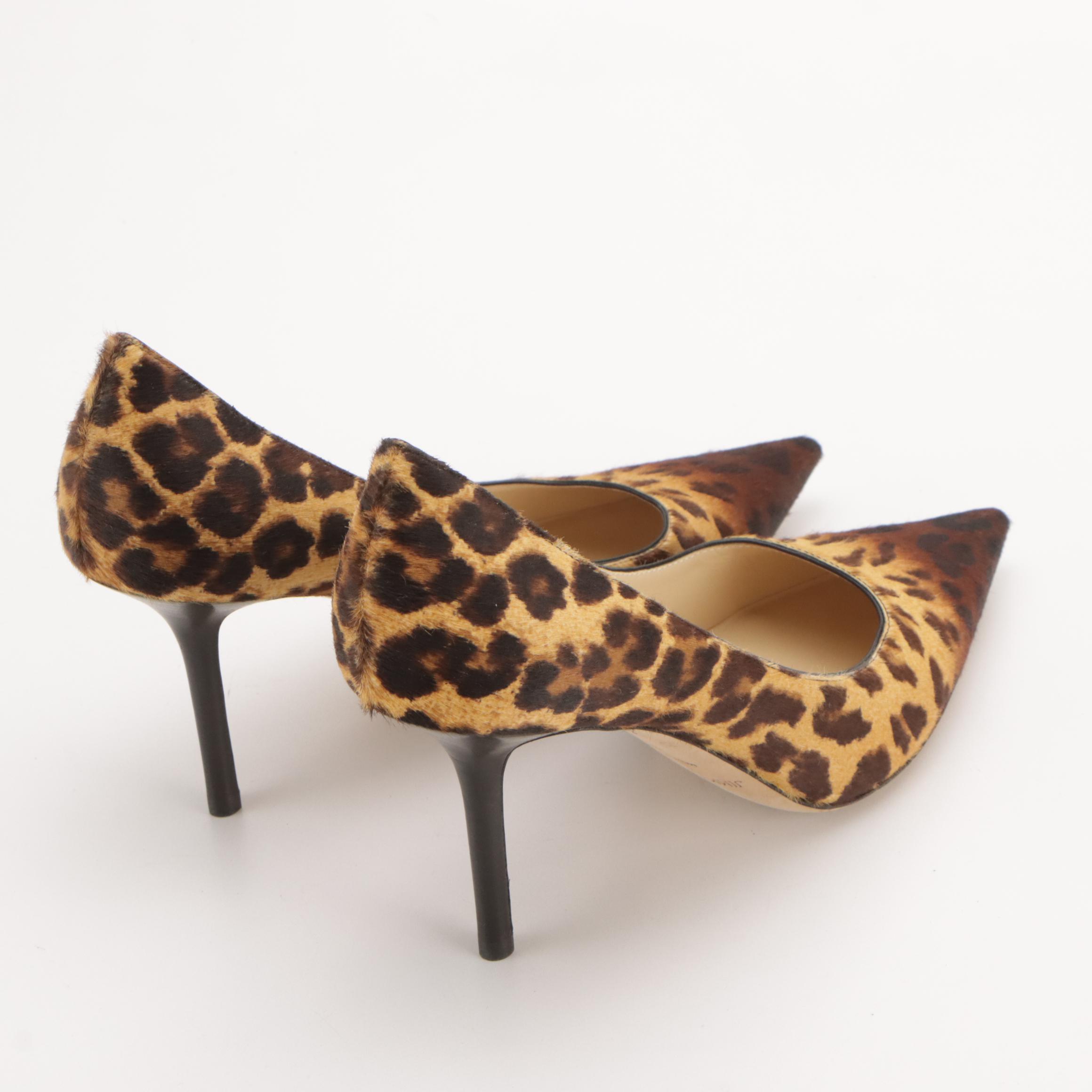 Jimmy Choo "Love 85" Pointed-Toe Pumps in Degrade Leopard Print Pony Hair