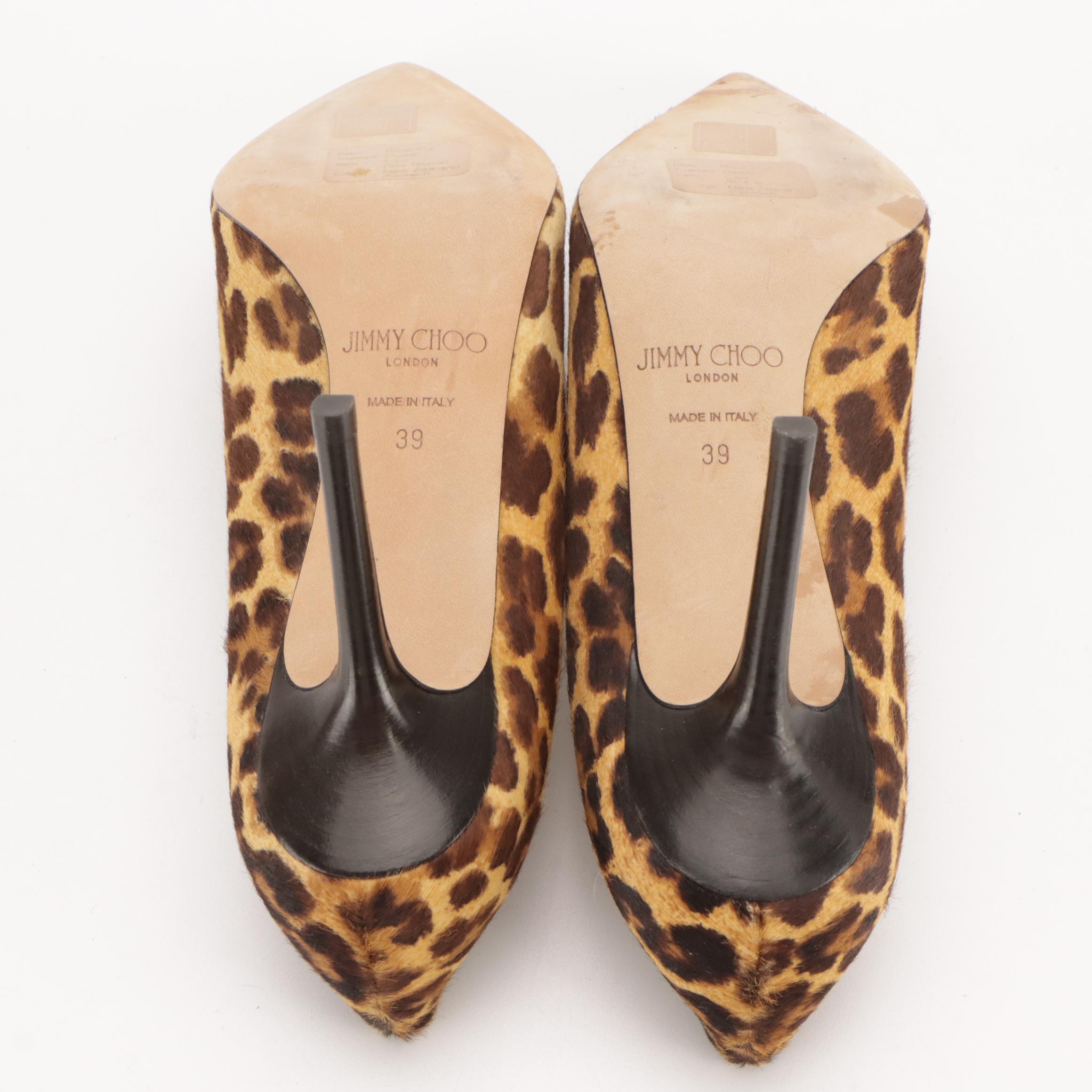 Jimmy Choo "Love 85" Pointed-Toe Pumps in Degrade Leopard Print Pony Hair